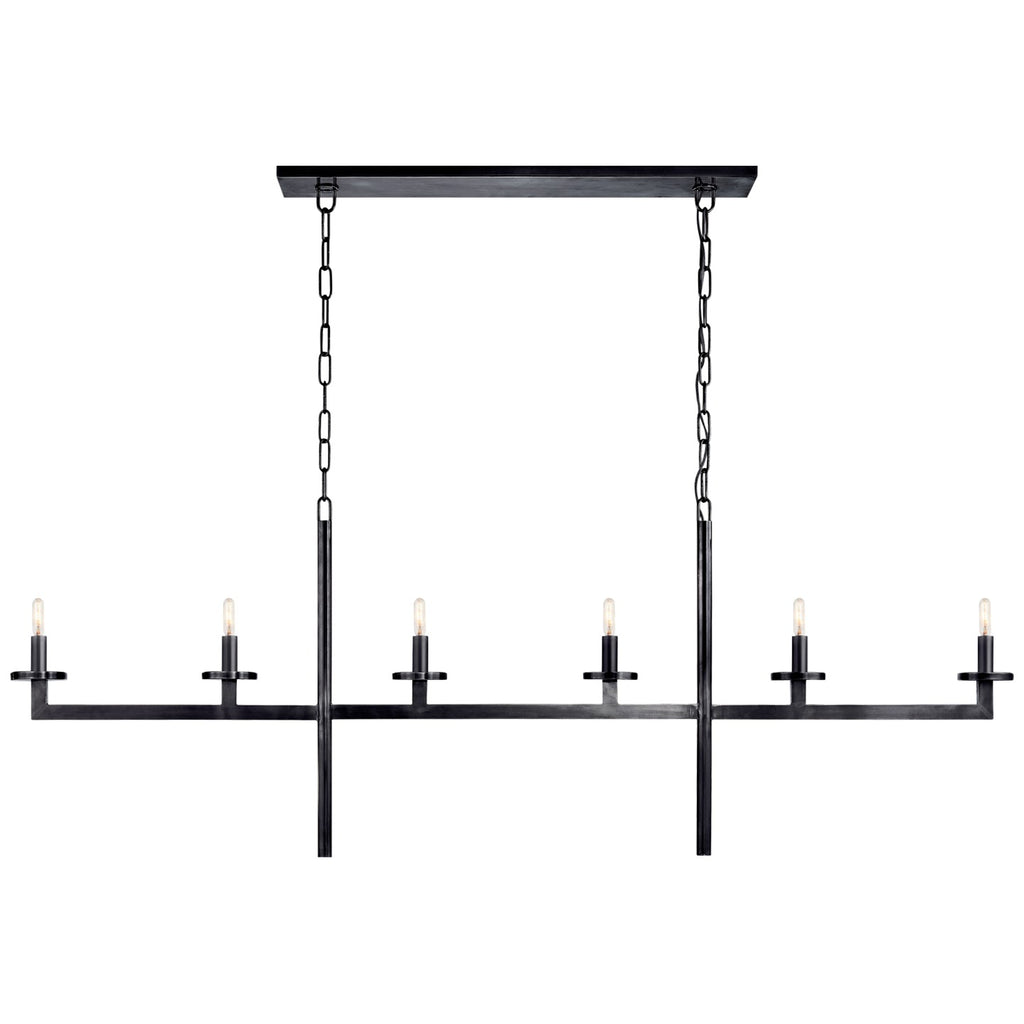 Visual Comfort Signature Canada - KW 5203BZ - Six Light Linear Chandelier - Liaison - Bronze