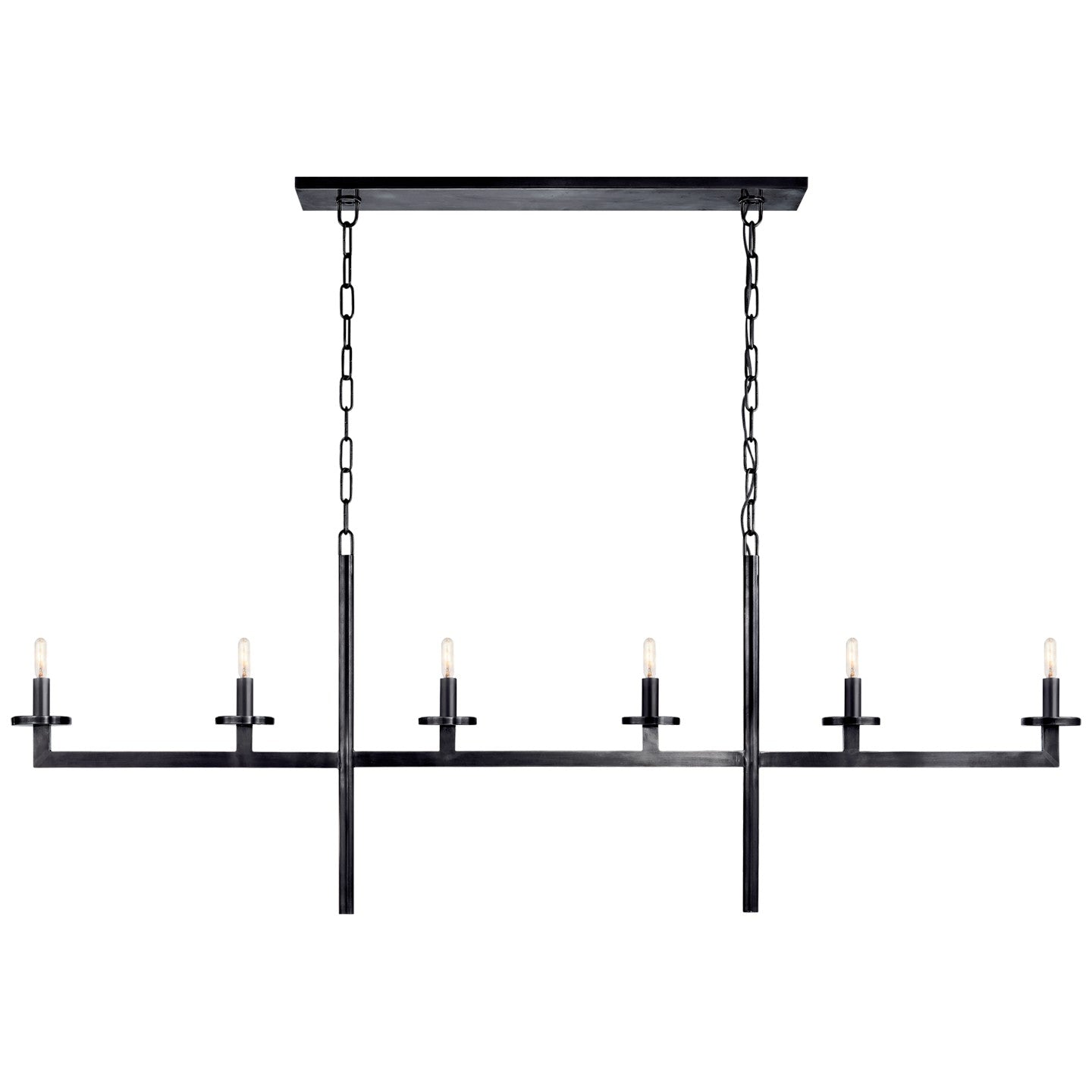 Visual Comfort Signature Canada - KW 5203BZ - Six Light Linear Chandelier - Liaison - Bronze