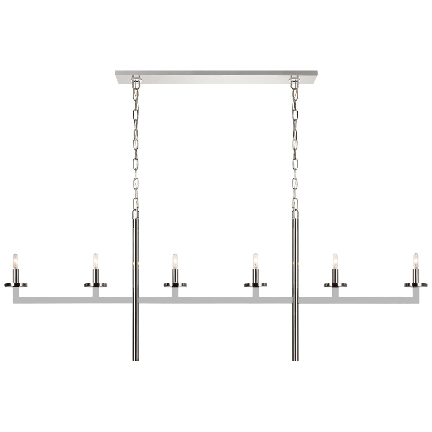 Visual Comfort Signature Canada - KW 5203PN - Six Light Linear Chandelier - Liaison - Polished Nickel