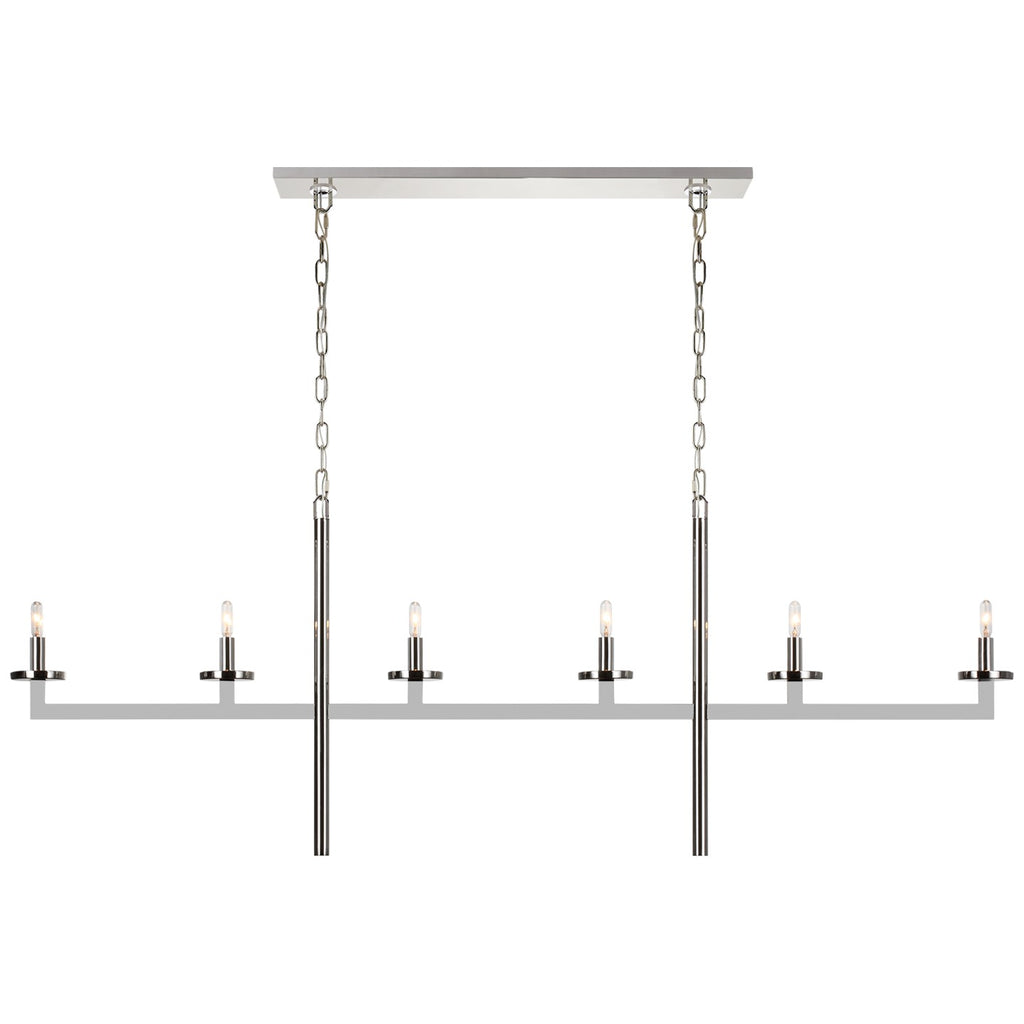 Visual Comfort Signature Canada - KW 5203PN - Six Light Linear Chandelier - Liaison - Polished Nickel