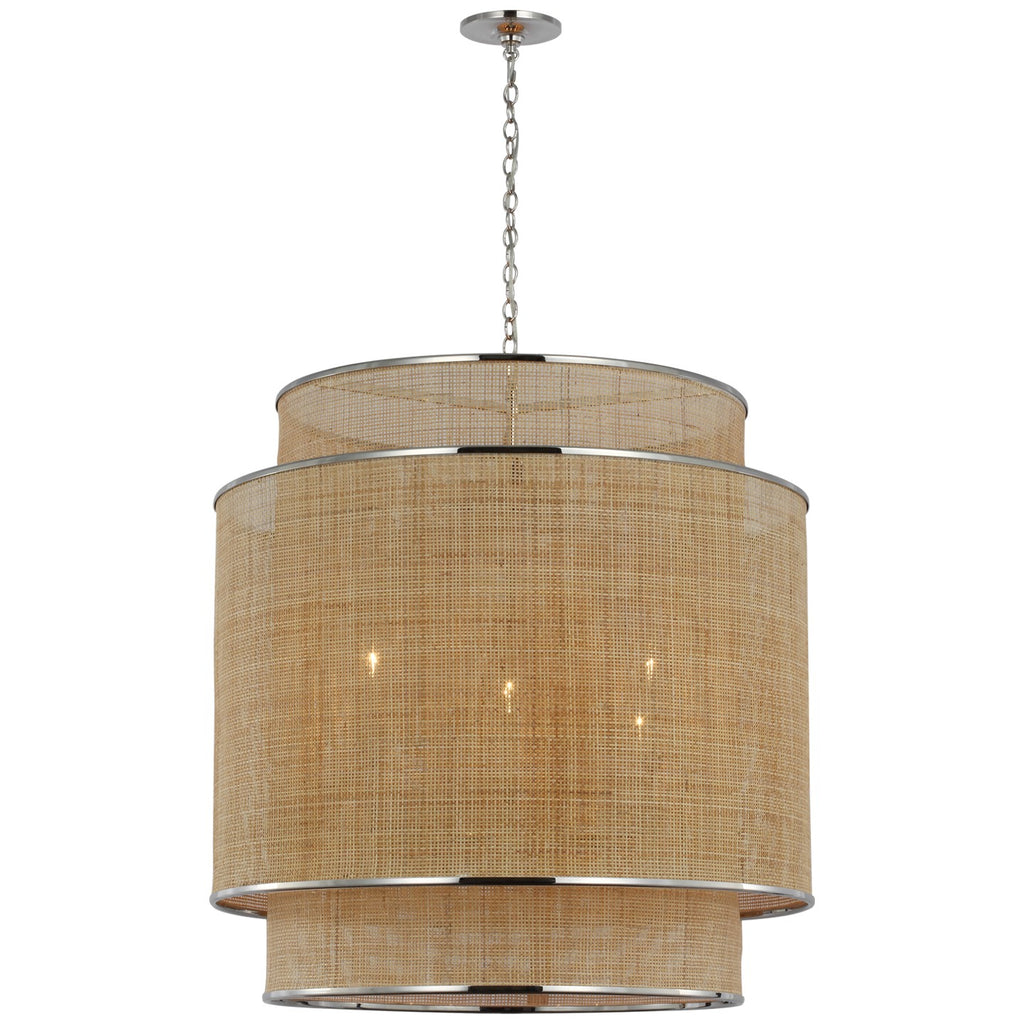 Visual Comfort Signature Canada - MF 5025PN/NRT - LED Pendant - Linley - Polished Nickel and Natural Rattan Caning