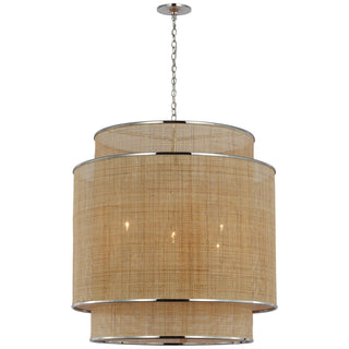 Visual Comfort Signature Canada - MF 5025PN/NRT - LED Pendant - Linley - Polished Nickel and Natural Rattan Caning