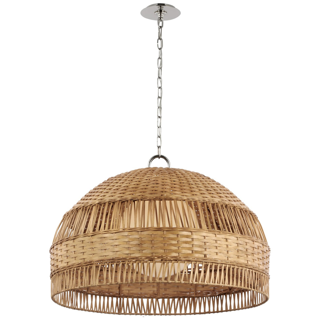 Visual Comfort Signature Canada - MF 5052PN/NTW - LED Pendant - Whit - Polished Nickel and Natural Wicker