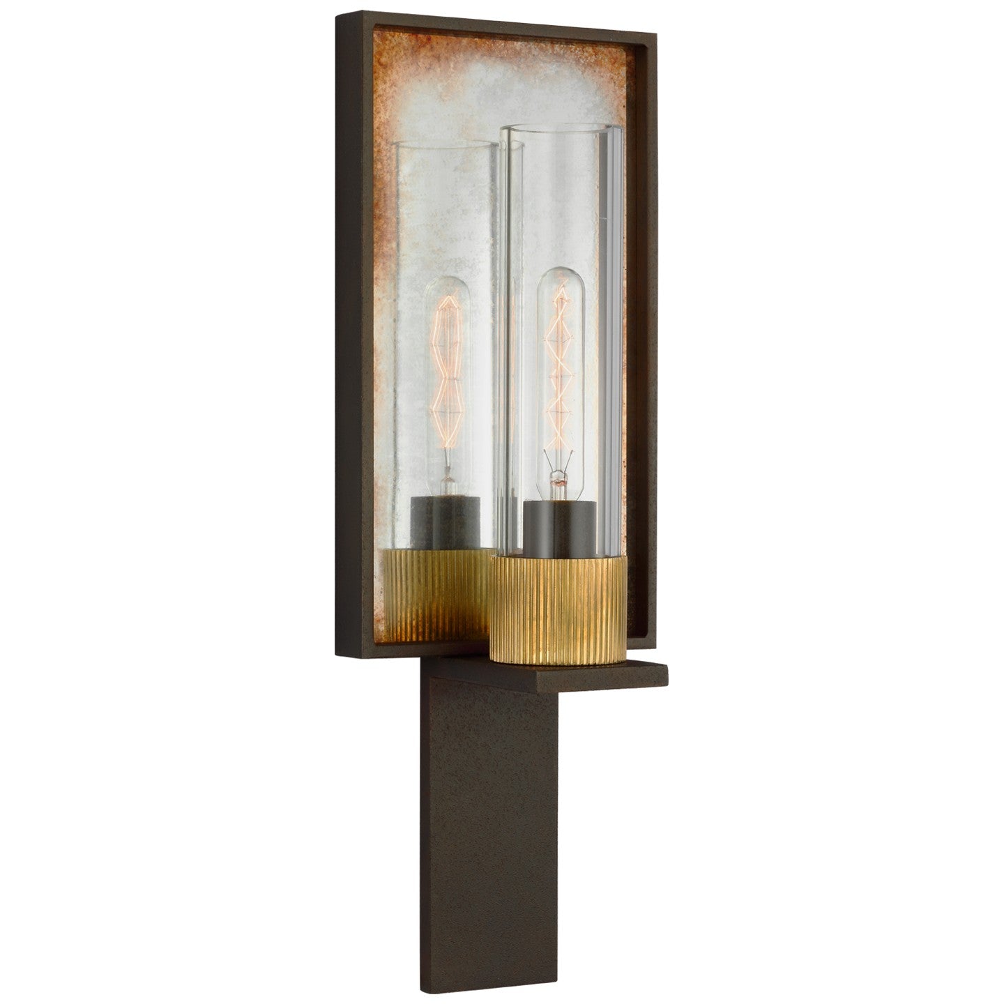 Visual Comfort Signature Canada - RB 2005WI/AM-CG - LED Wall Sconce - Beza - Warm Iron and Antique Mirror