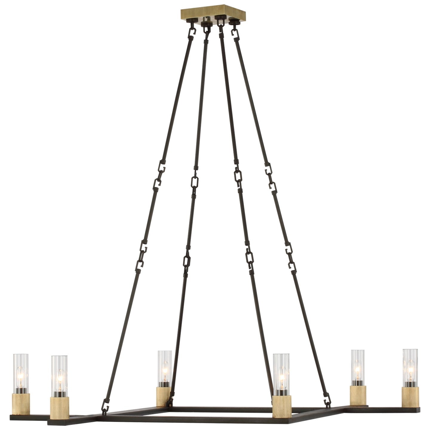 Visual Comfort Signature Canada - RB 5008WI/AB-CG - LED Chandelier - Beza - Warm Iron and Antique Brass