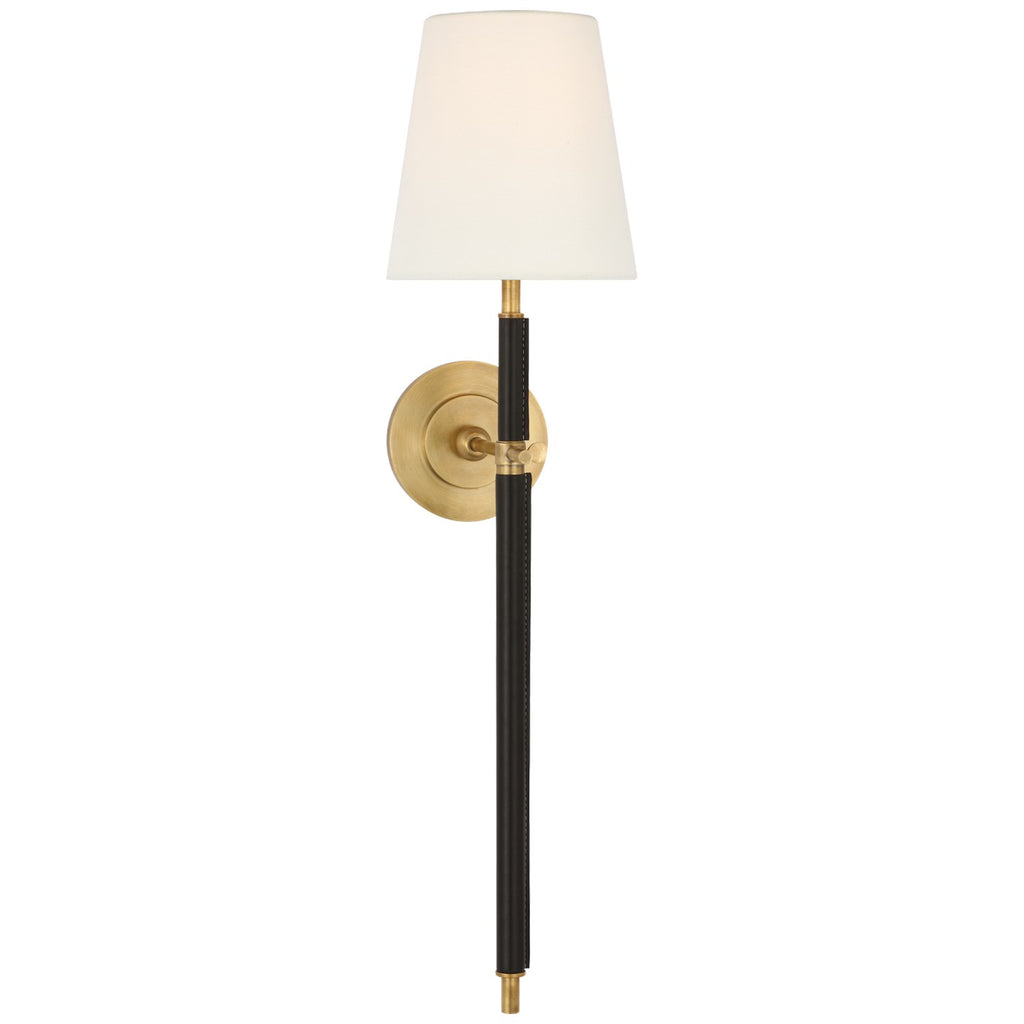 Visual Comfort Signature Canada - TOB 2582HAB/CHC-L - LED Wall Sconce - Bryant Wrapped - Hand-Rubbed Antique Brass and Chocolate Leather