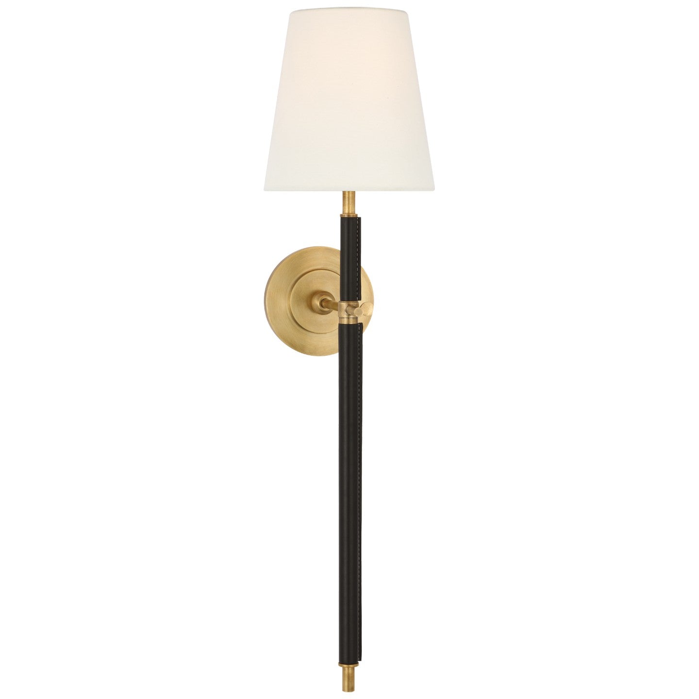 Visual Comfort Signature Canada - TOB 2582HAB/CHC-L - LED Wall Sconce - Bryant Wrapped - Hand-Rubbed Antique Brass and Chocolate Leather