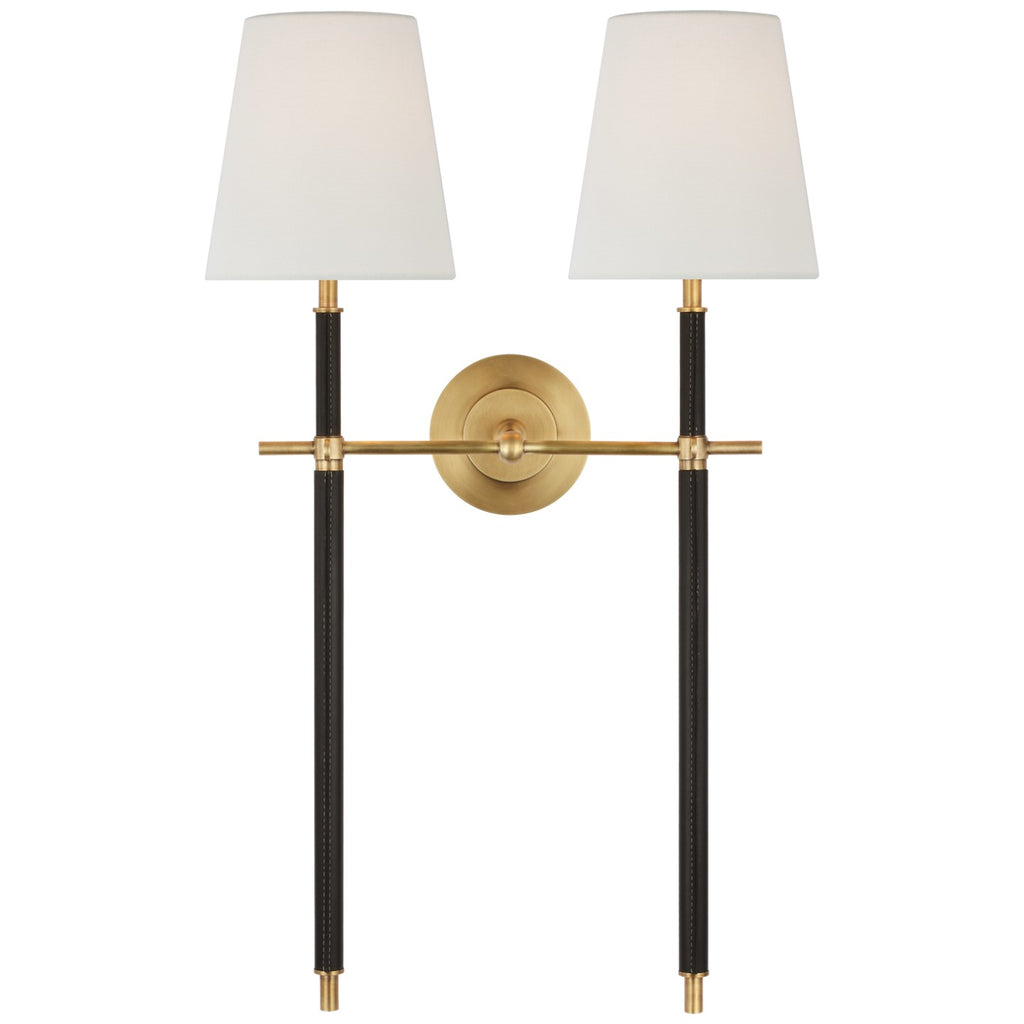 Visual Comfort Signature Canada - TOB 2584HAB/CHC-L - LED Wall Sconce - Bryant Wrapped - Hand-Rubbed Antique Brass and Chocolate Leather
