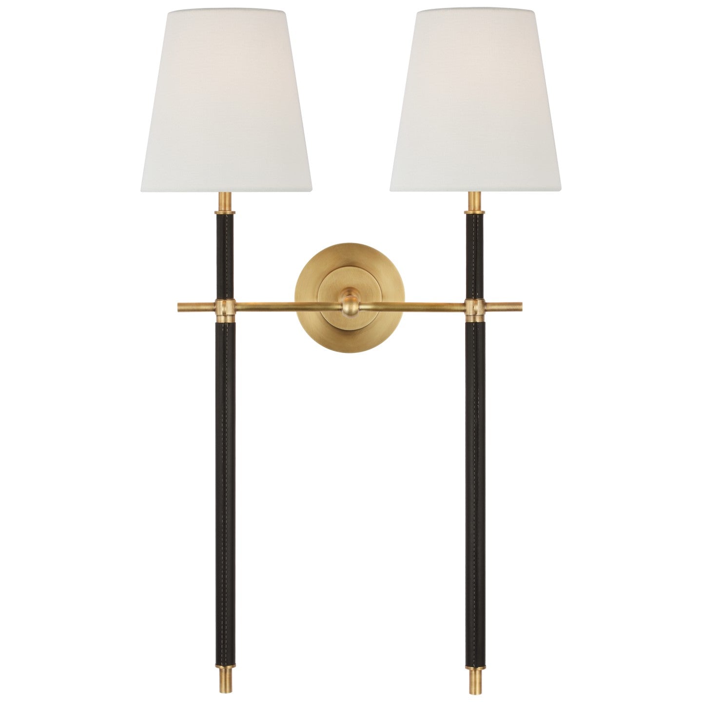 Visual Comfort Signature Canada - TOB 2584HAB/CHC-L - LED Wall Sconce - Bryant Wrapped - Hand-Rubbed Antique Brass and Chocolate Leather