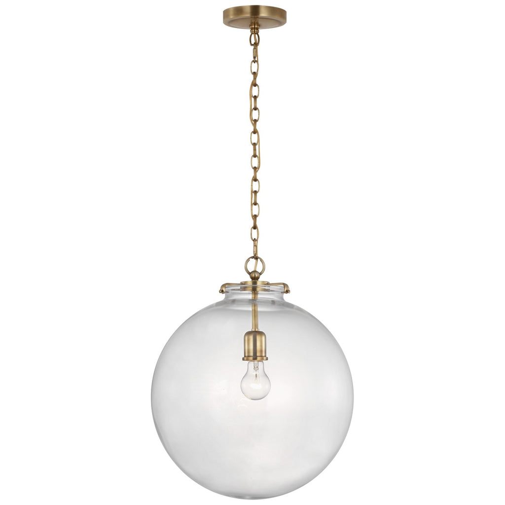 Visual Comfort Signature Canada - TOB 5227HAB/G4-CG - LED Pendant - Katie Globe - Hand-Rubbed Antique Brass