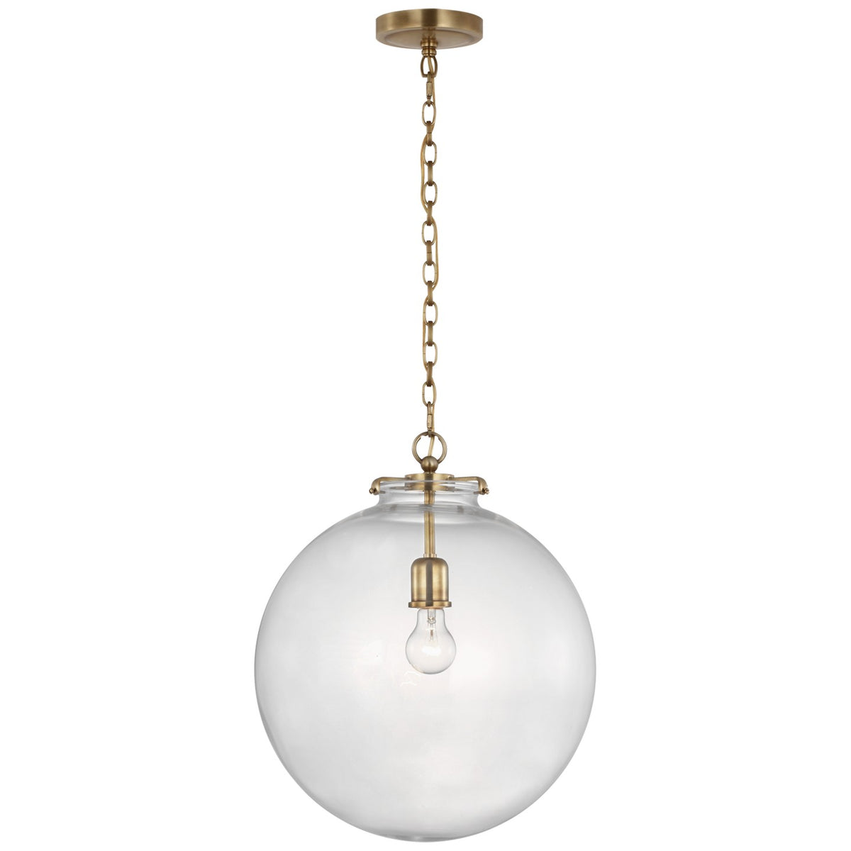 Visual Comfort Signature Canada - TOB 5227HAB/G4-CG - LED Pendant - Katie Globe - Hand-Rubbed Antique Brass