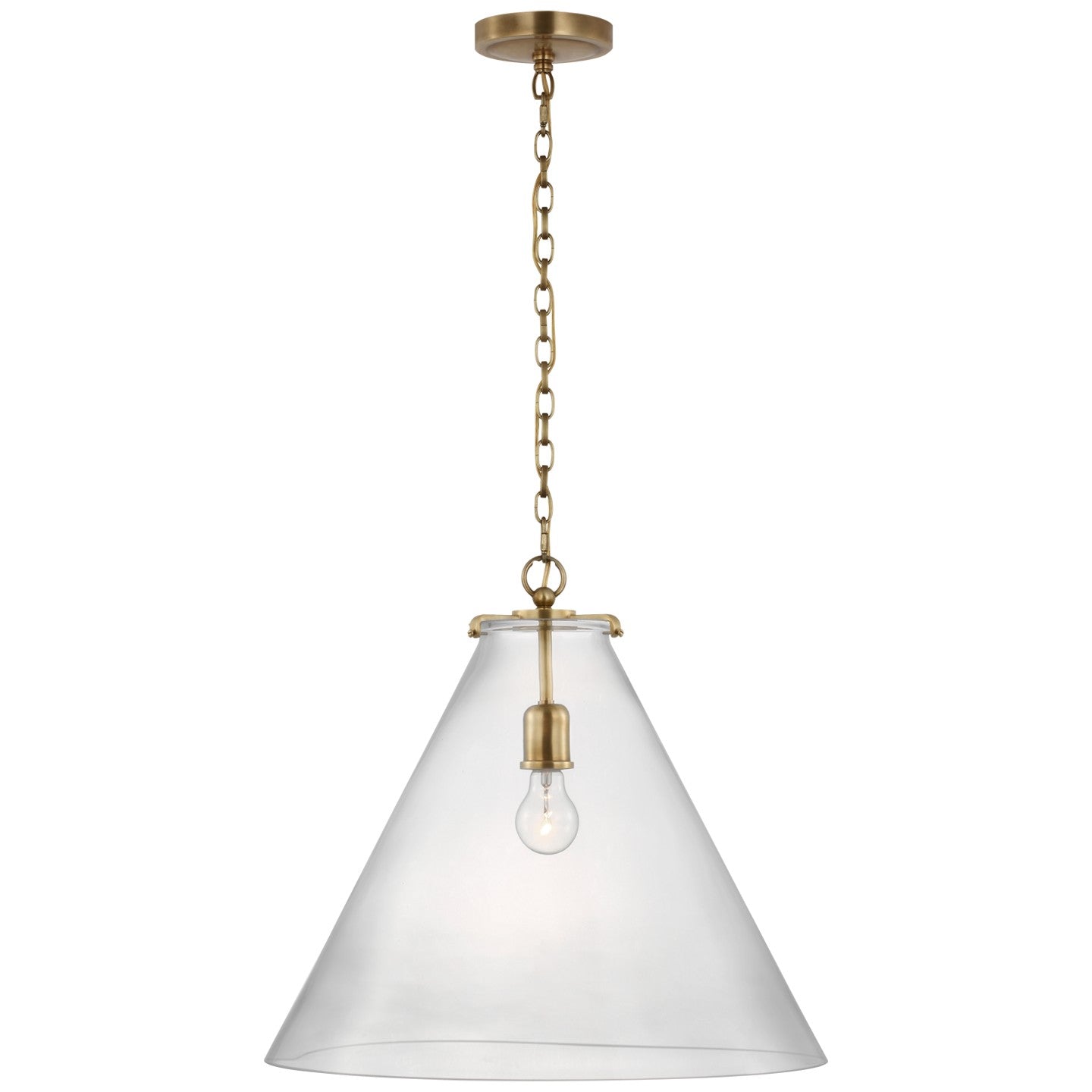 Visual Comfort Signature Canada - TOB 5227HAB/G6-CG - LED Pendant - Katie Conical - Hand-Rubbed Antique Brass