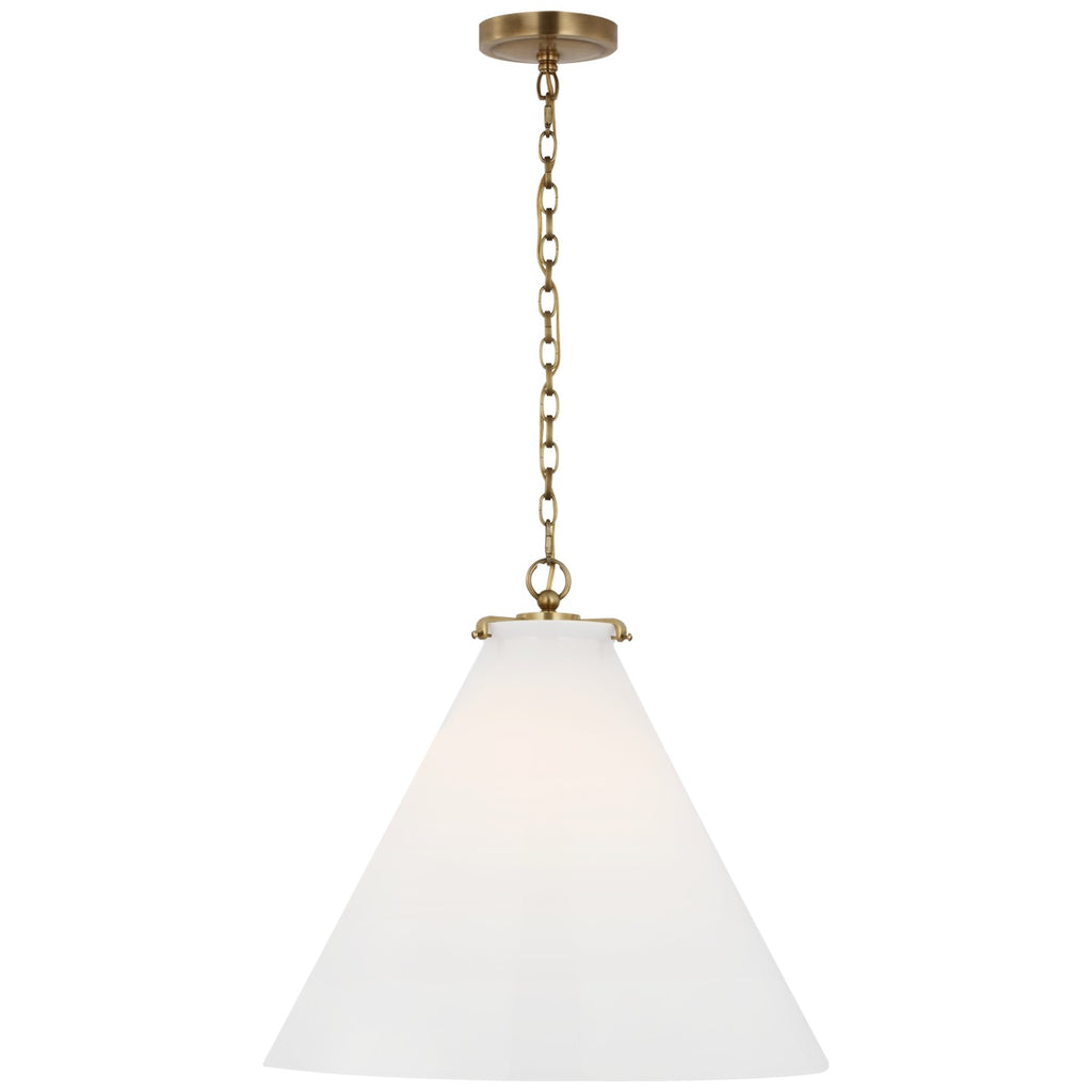 Visual Comfort Signature Canada - TOB 5227HAB/G6-WG - LED Pendant - Katie Conical - Hand-Rubbed Antique Brass