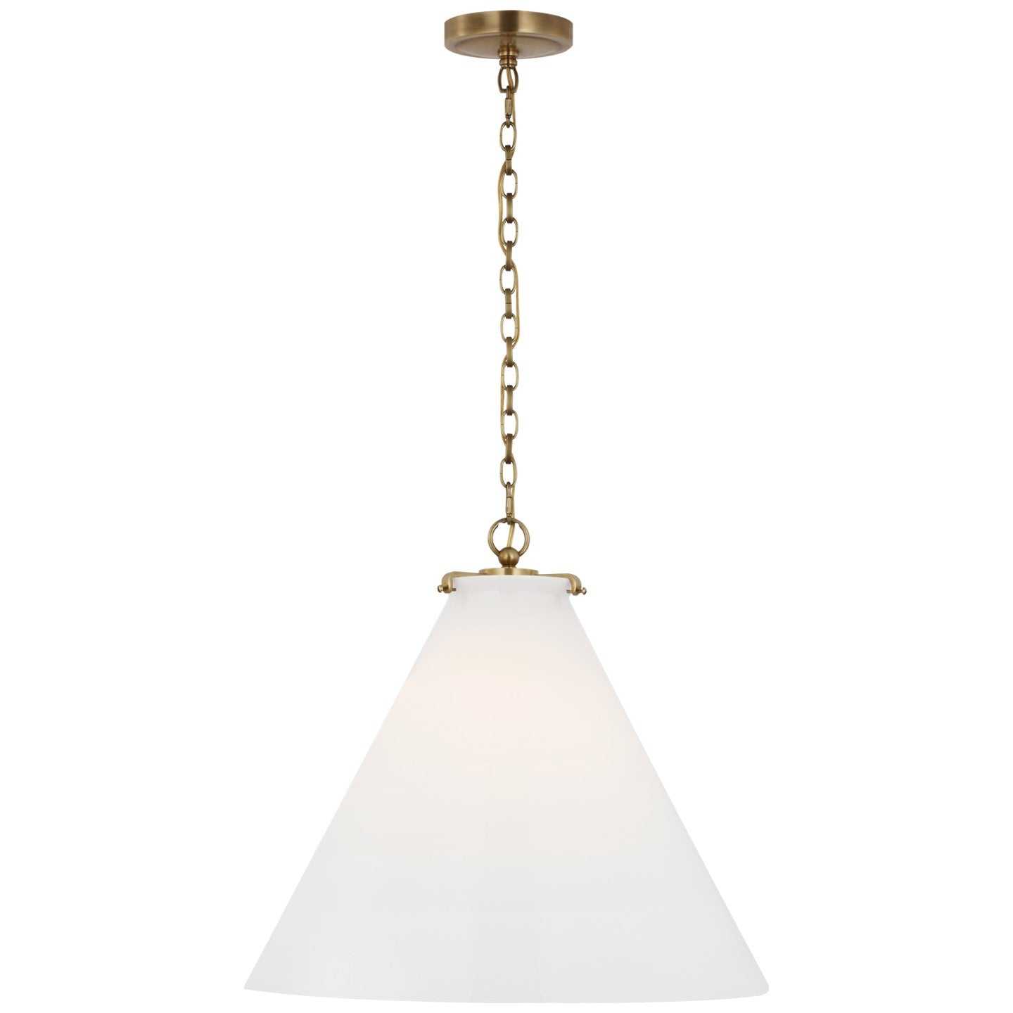 Visual Comfort Signature Canada - TOB 5227HAB/G6-WG - LED Pendant - Katie Conical - Hand-Rubbed Antique Brass