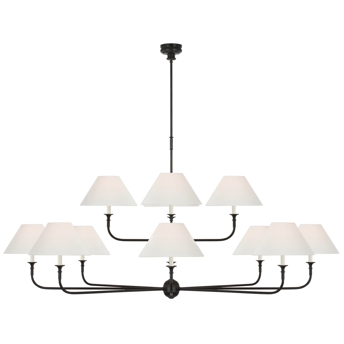 Visual Comfort Signature Canada - TOB 5458AI/EBO-L - LED Chandelier - Piaf - Aged Iron and Ebonized Oak