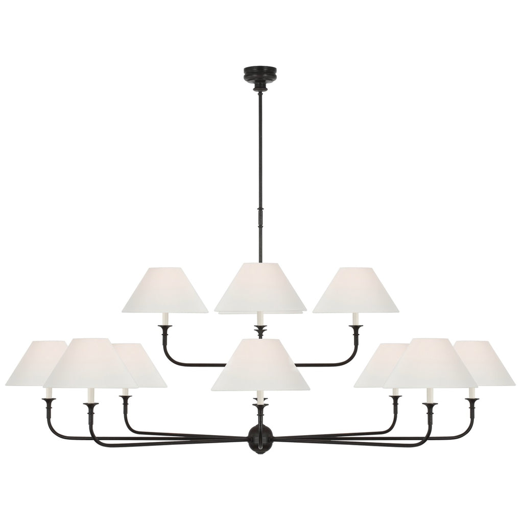 Visual Comfort Signature Canada - TOB 5458AI/EBO-L - LED Chandelier - Piaf - Aged Iron and Ebonized Oak