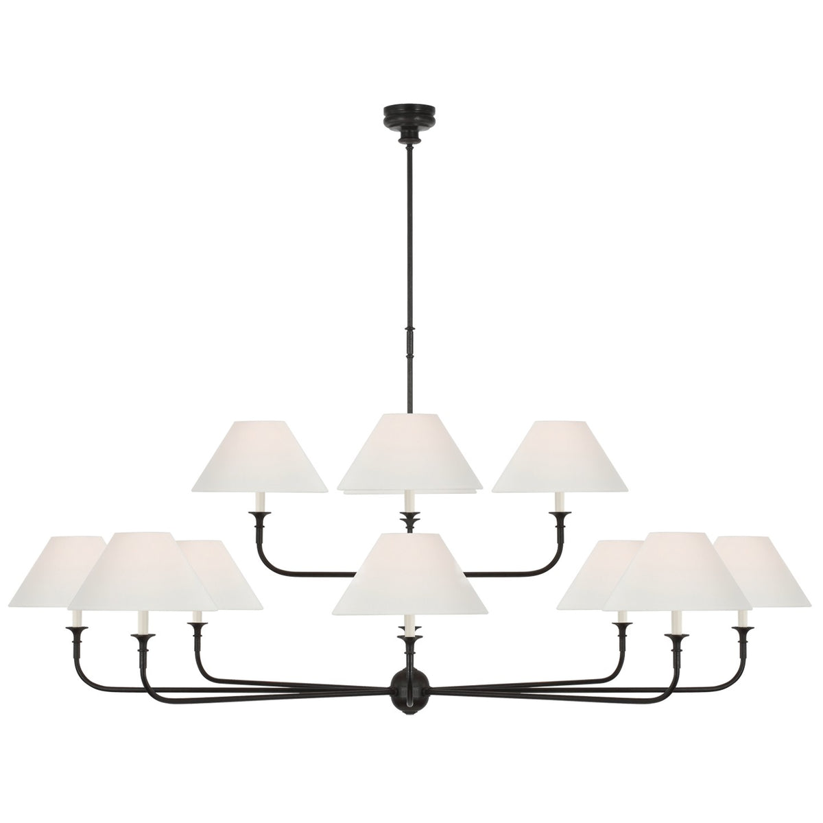 Visual Comfort Signature Canada - TOB 5458AI/EBO-L - LED Chandelier - Piaf - Aged Iron and Ebonized Oak