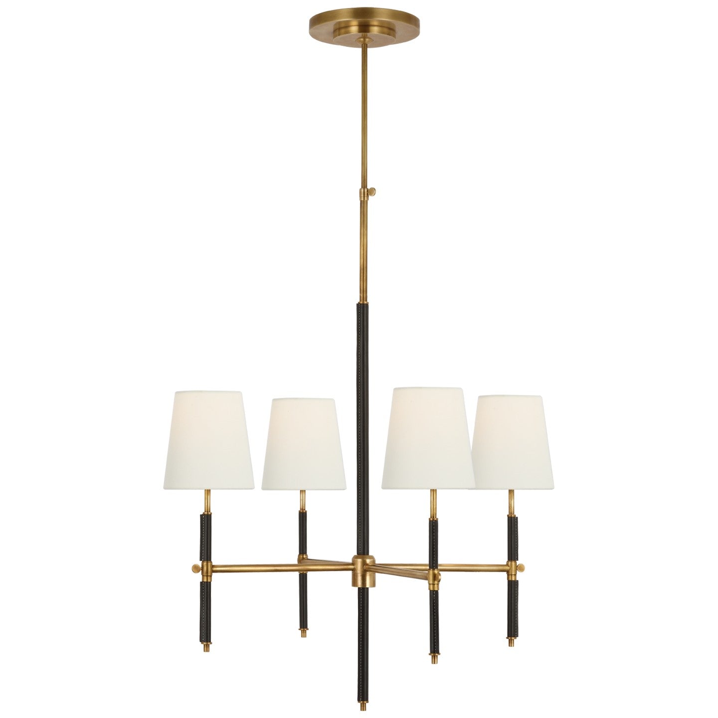 Visual Comfort Signature Canada - TOB 5580HAB/CHC-L - LED Chandelier - Bryant Wrapped - Hand-Rubbed Antique Brass and Chocolate Leather