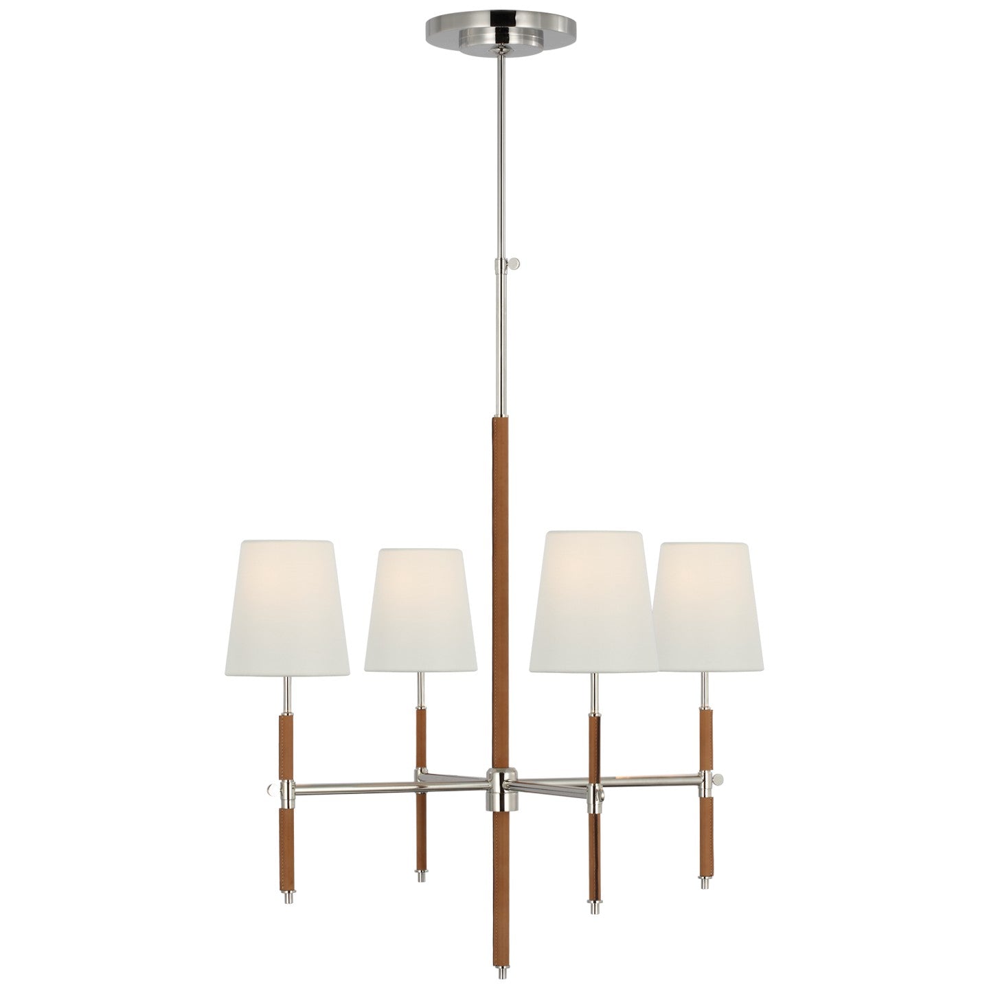 Visual Comfort Signature Canada - TOB 5580PN/NAT-L - LED Chandelier - Bryant Wrapped - Polished Nickel and Natural Leather