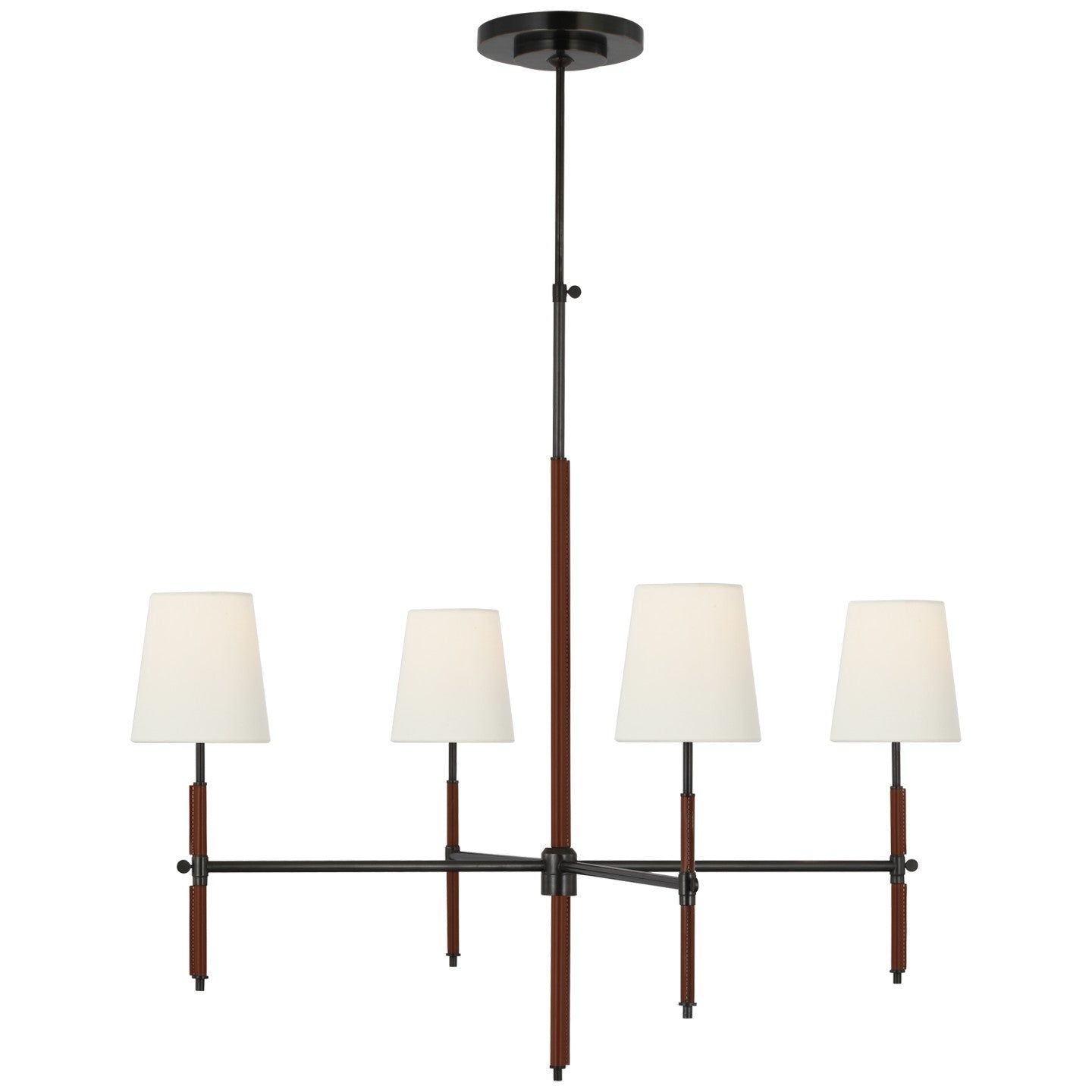 Visual Comfort Signature Canada - TOB 5582BZ/SDL-L - LED Chandelier - Bryant Wrapped - Bronze and Saddle Leather