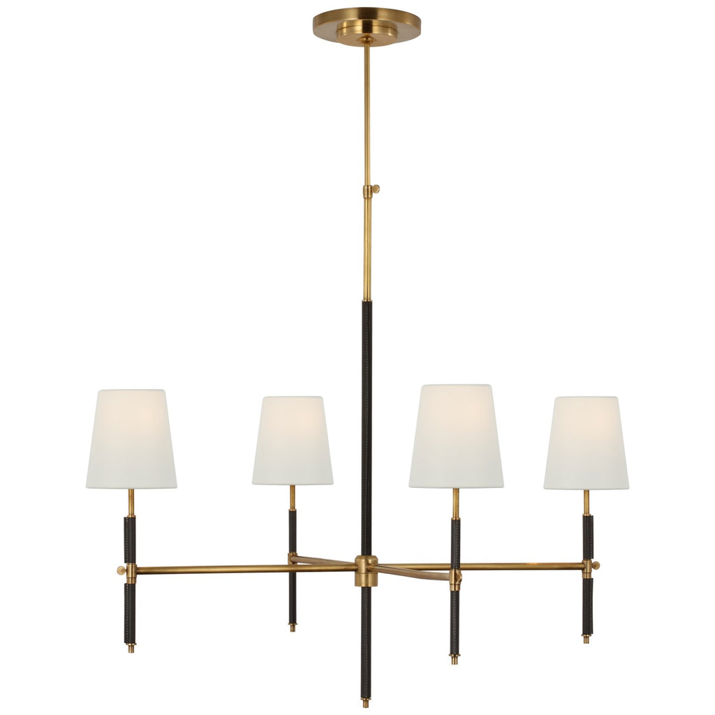 Visual Comfort Signature Canada - TOB 5582HAB/CHC-L - LED Chandelier - Bryant Wrapped - Hand-Rubbed Antique Brass and Chocolate Leather