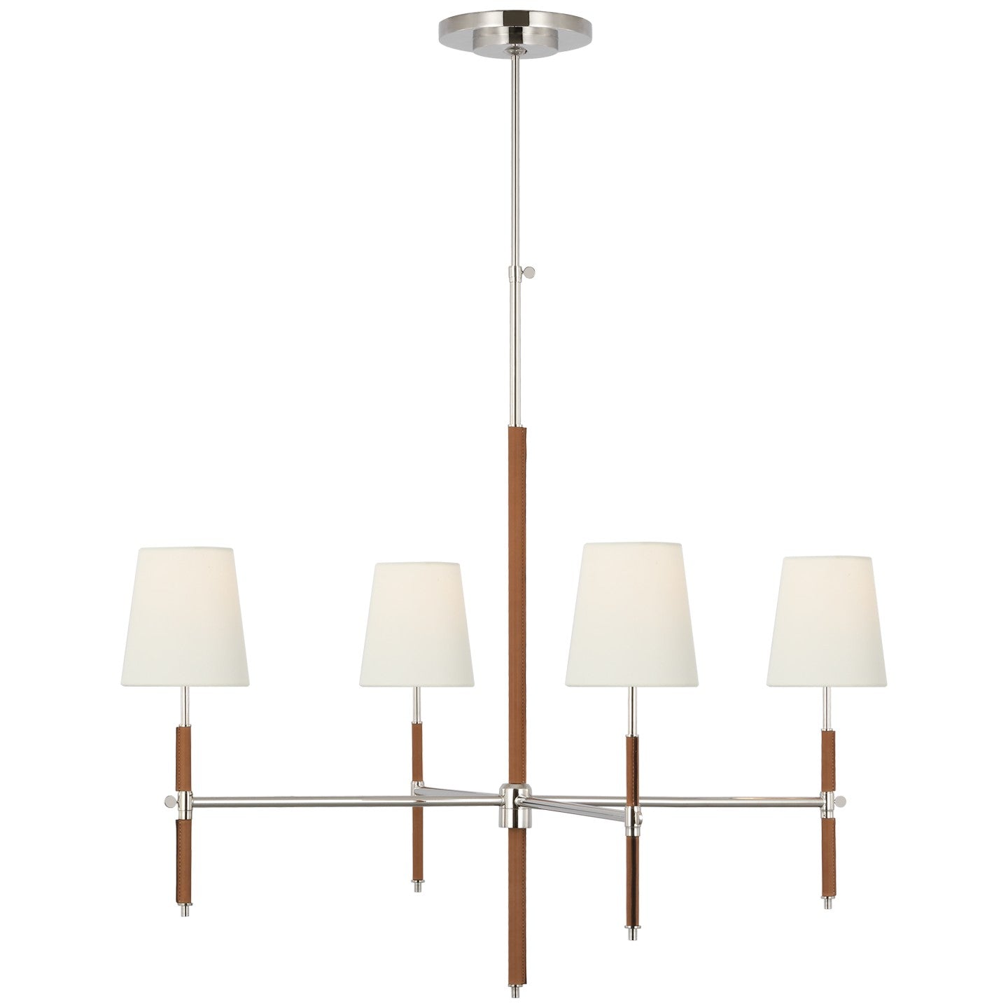 Visual Comfort Signature Canada - TOB 5582PN/NAT-L - LED Chandelier - Bryant Wrapped - Polished Nickel and Natural Leather