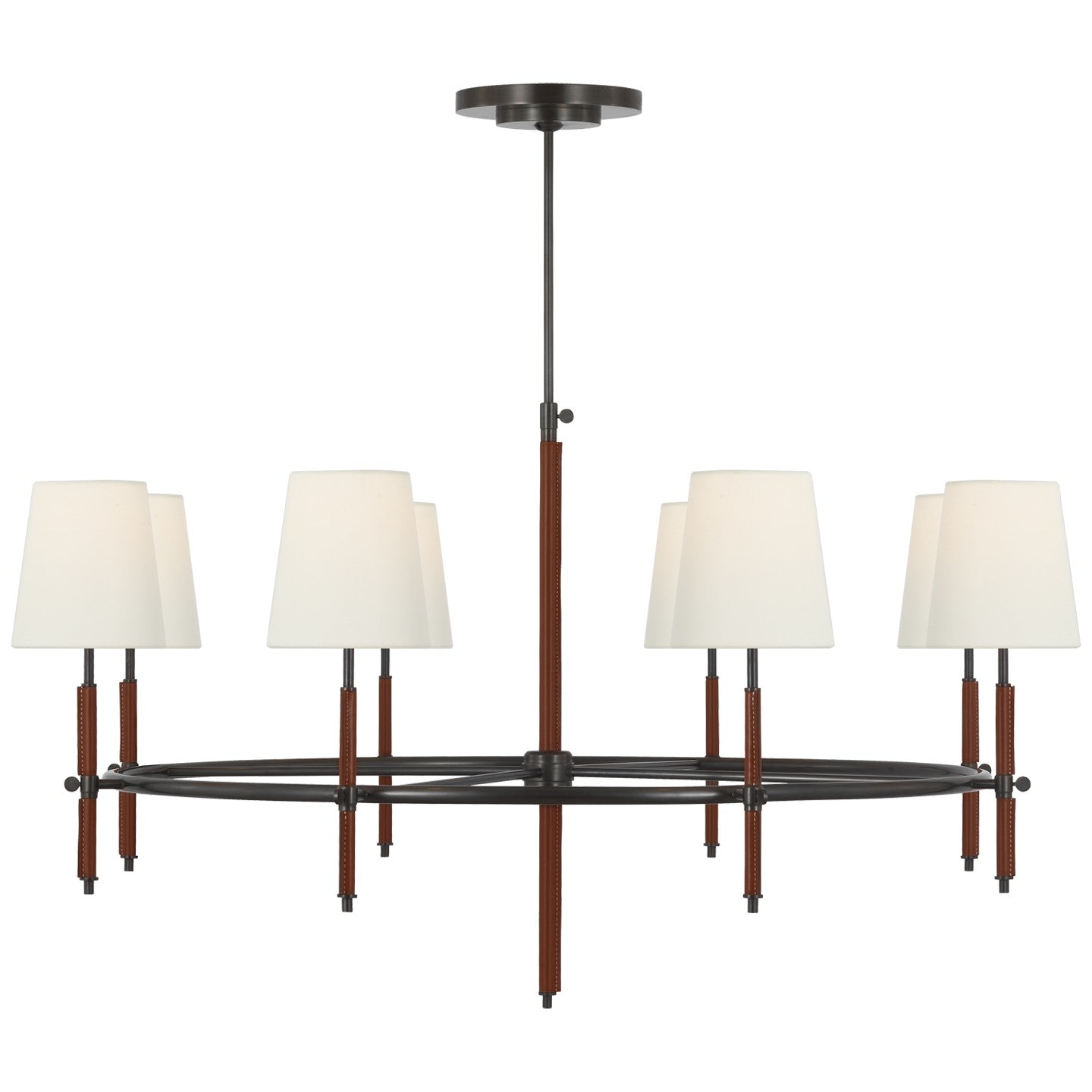 Visual Comfort Signature Canada - TOB 5588BZ/SDL-L - LED Chandelier - Bryant Wrapped - Bronze and Saddle Leather
