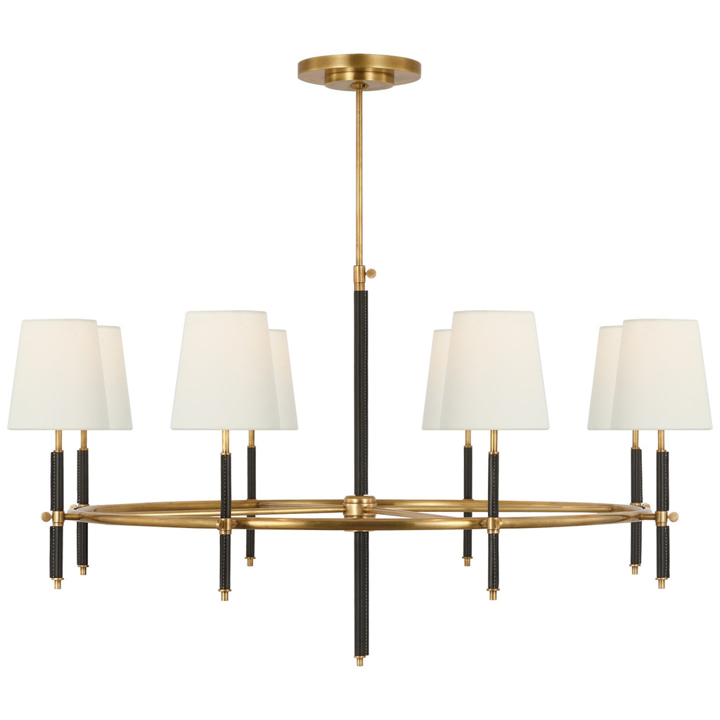 Visual Comfort Signature Canada - TOB 5588HAB/CHC-L - LED Chandelier - Bryant Wrapped - Hand-Rubbed Antique Brass and Chocolate Leather