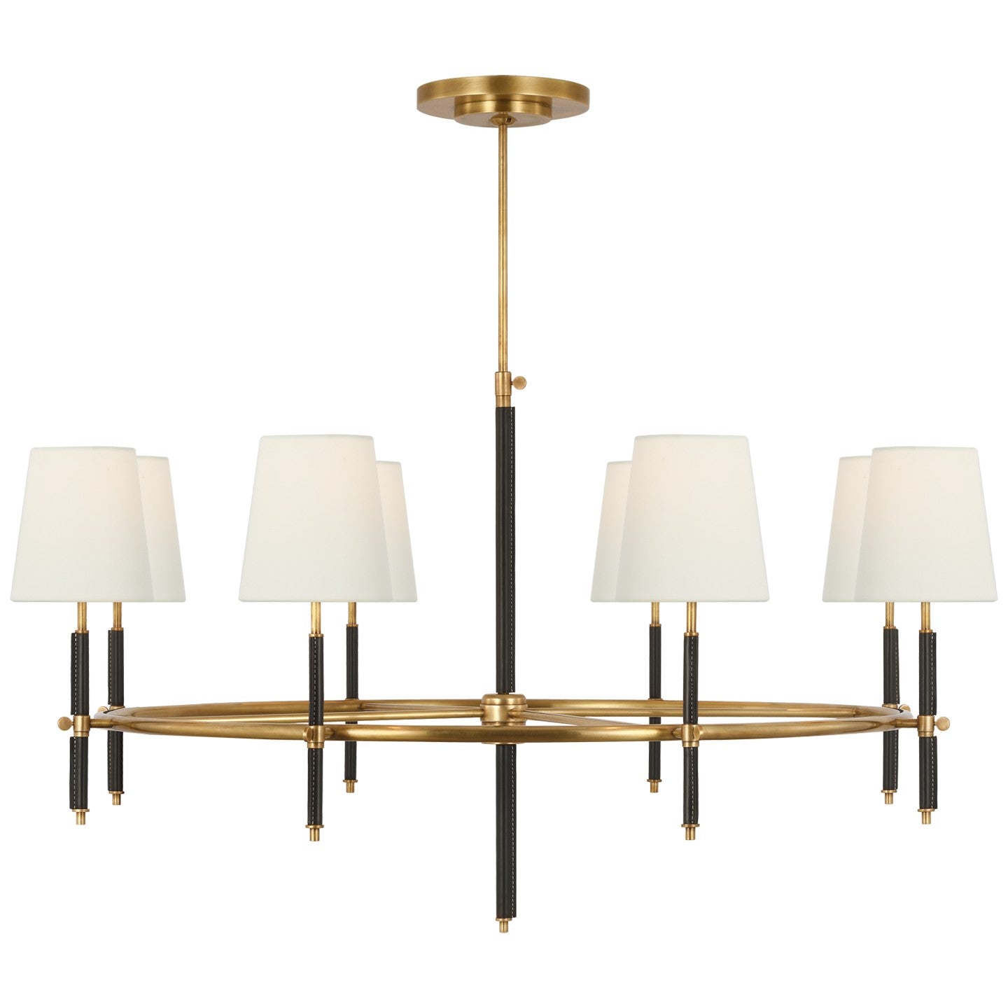 Visual Comfort Signature Canada - TOB 5588HAB/CHC-L - LED Chandelier - Bryant Wrapped - Hand-Rubbed Antique Brass and Chocolate Leather