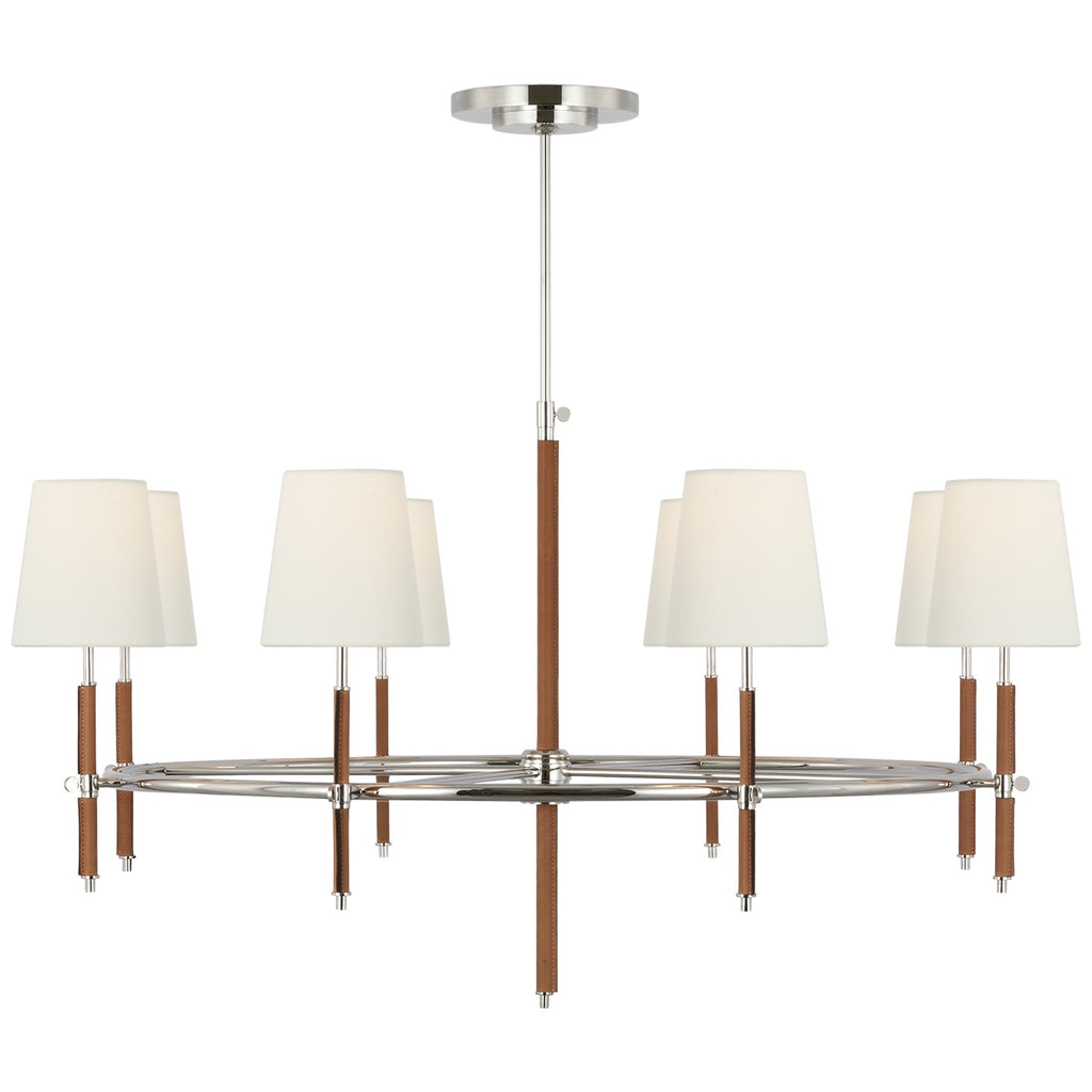 Visual Comfort Signature Canada - TOB 5588PN/NAT-L - LED Chandelier - Bryant Wrapped - Polished Nickel and Natural Leather