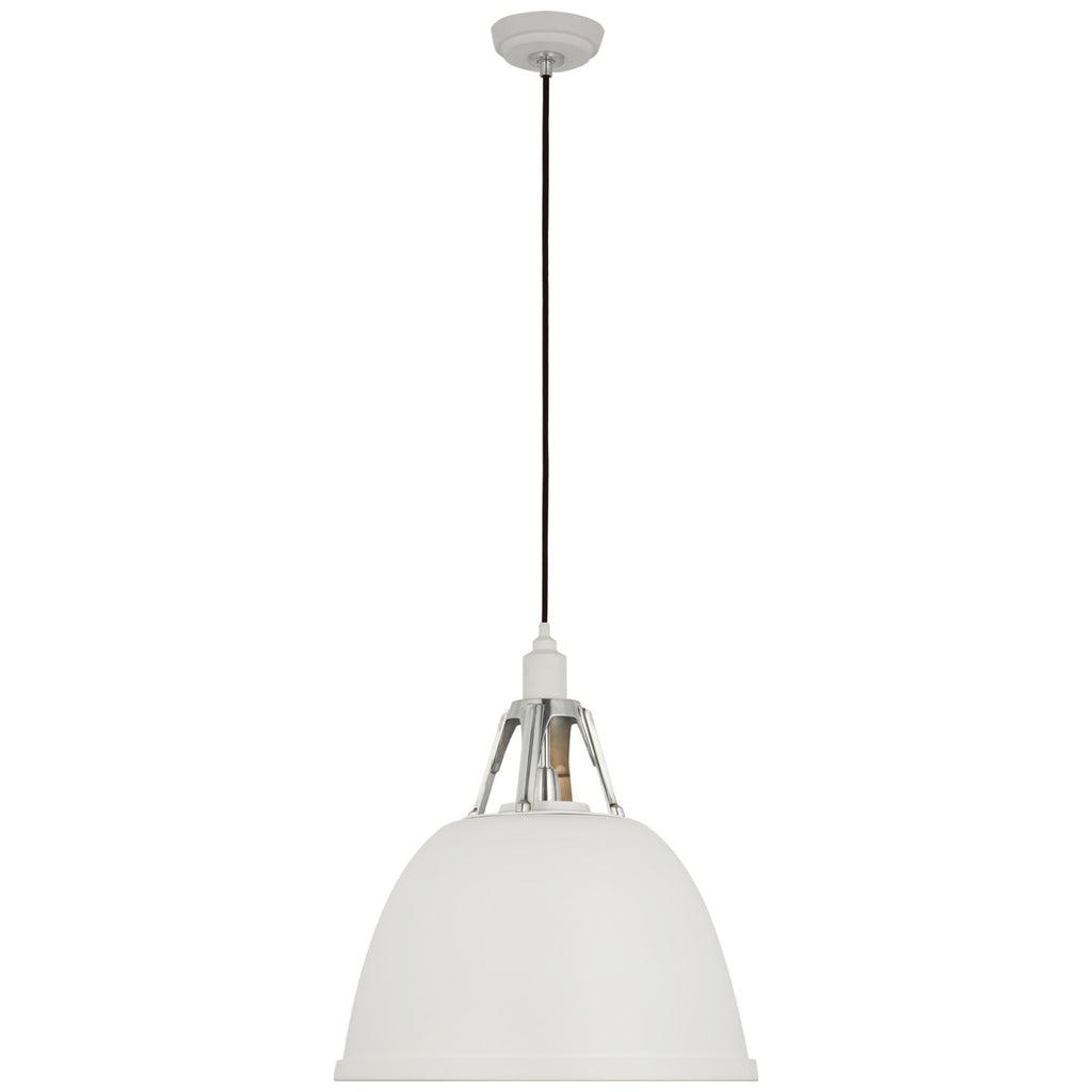 Visual Comfort Signature Canada - TOB 5640WHT/PAL - LED Pendant - Gunner - White and Polished Aluminum