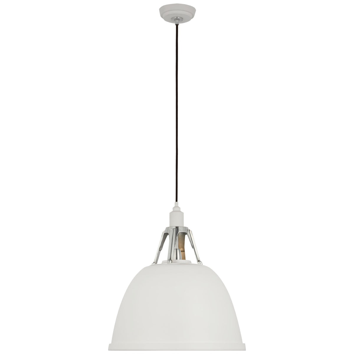 Visual Comfort Signature Canada - TOB 5640WHT/PAL - LED Pendant - Gunner - White and Polished Aluminum
