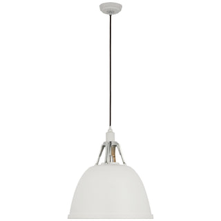 Visual Comfort Signature Canada - TOB 5640WHT/PAL - LED Pendant - Gunner - White and Polished Aluminum