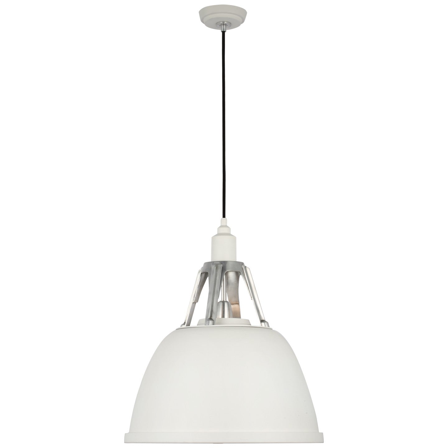 Visual Comfort Signature Canada - TOB 5641WHT/PAL - LED Pendant - Gunner - White and Polished Aluminum
