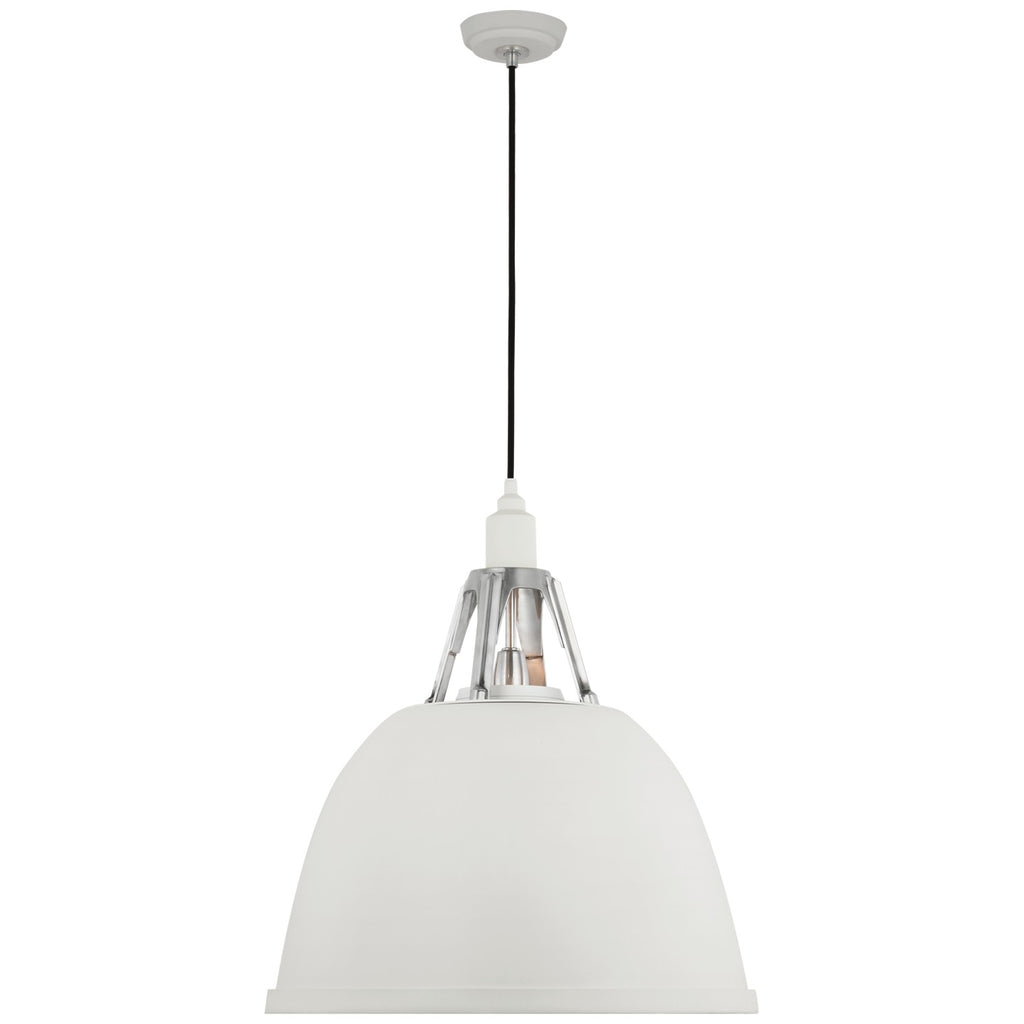 Visual Comfort Signature Canada - TOB 5642WHT/PAL - LED Pendant - Gunner - White and Polished Aluminum