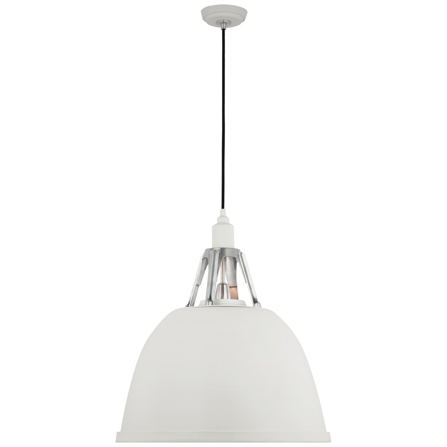 Visual Comfort Signature Canada - TOB 5642WHT/PAL - LED Pendant - Gunner - White and Polished Aluminum