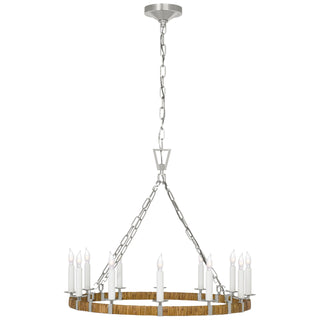 Visual Comfort Signature Canada - CHC 5872PN/NRT - LED Chandelier - Darlana Wrapped - Polished Nickel and Natural Rattan