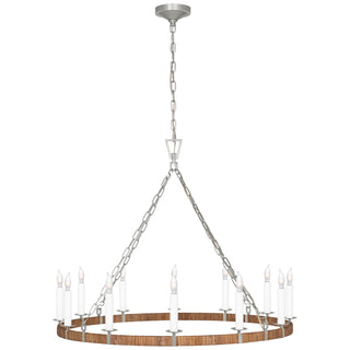 Visual Comfort Signature Canada - CHC 5873PN/NRT - LED Chandelier - Darlana Wrapped - Polished Nickel and Natural Rattan