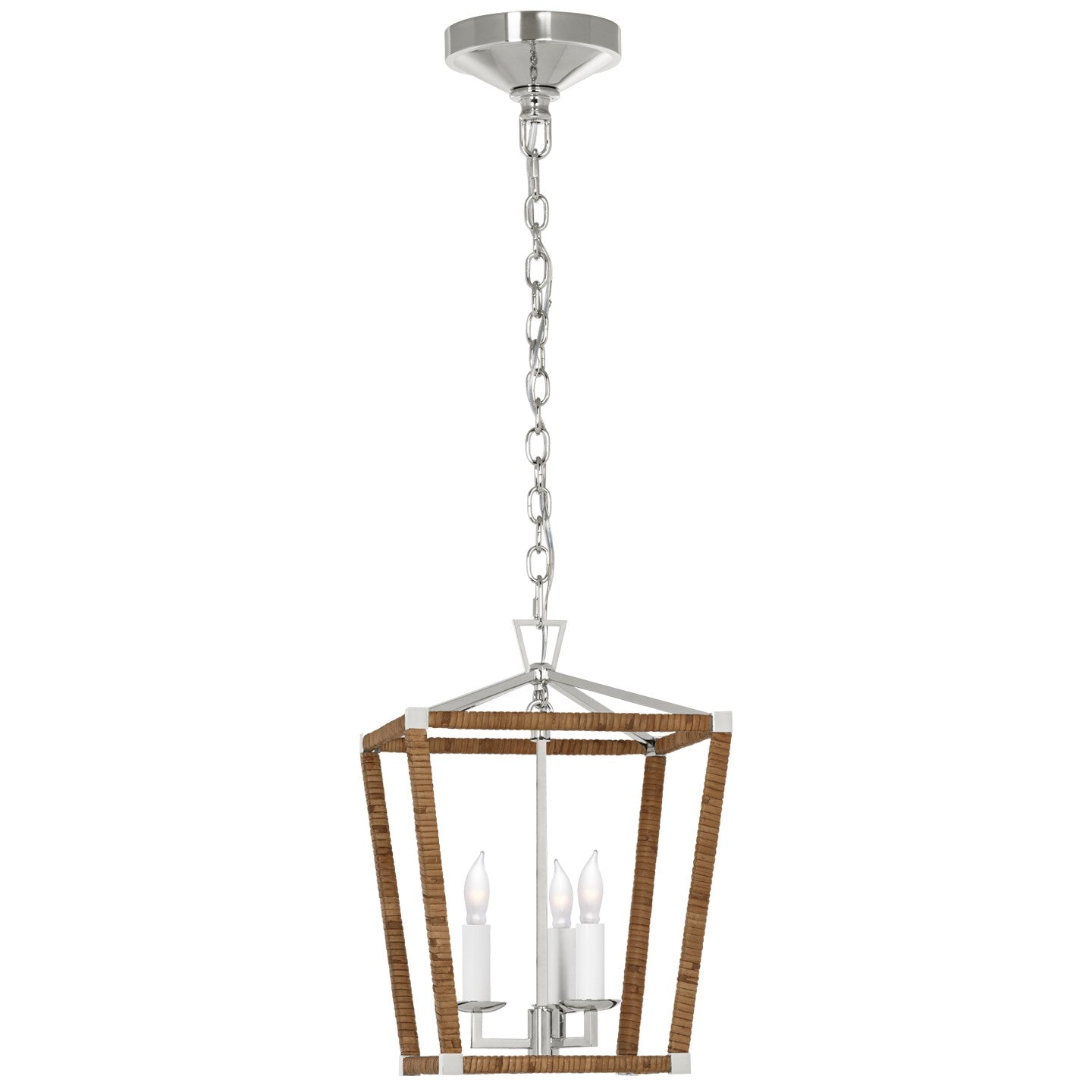 Visual Comfort Signature Canada - CHC 5875PN/NRT - LED Lantern - Darlana Wrapped - Polished Nickel and Natural Rattan