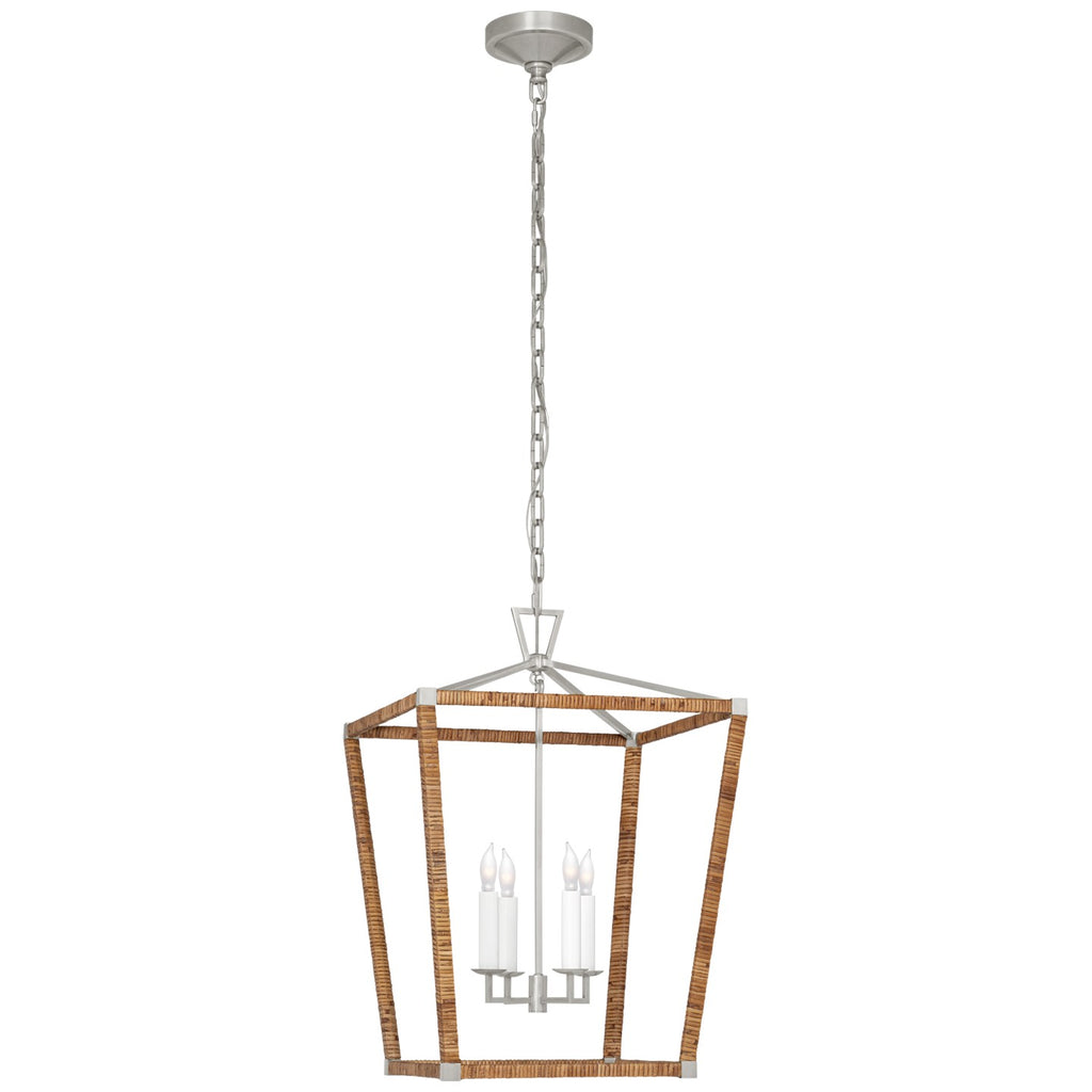 Visual Comfort Signature Canada - CHC 5877PN/NRT - LED Lantern - Darlana Wrapped - Polished Nickel and Natural Rattan