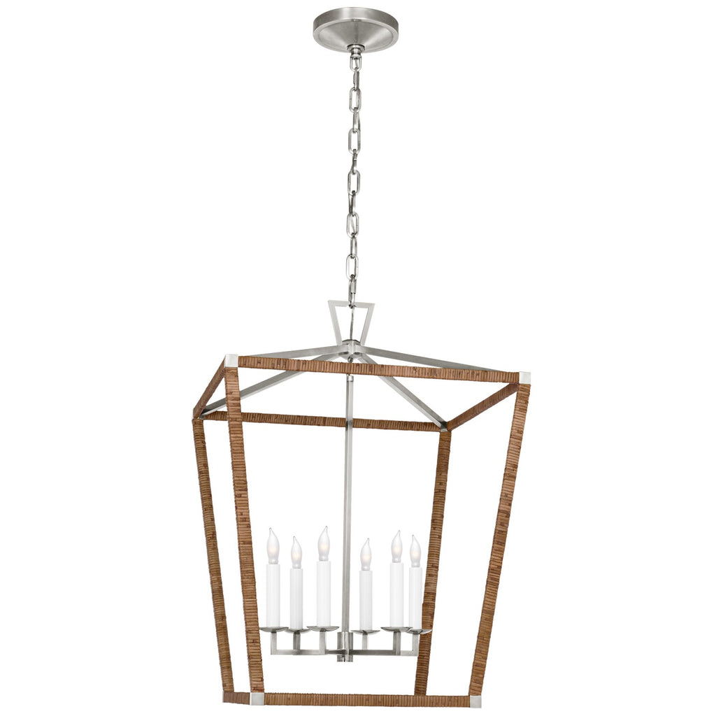 Visual Comfort Signature Canada - CHC 5879PN/NRT - LED Lantern - Darlana Wrapped - Polished Nickel and Natural Rattan