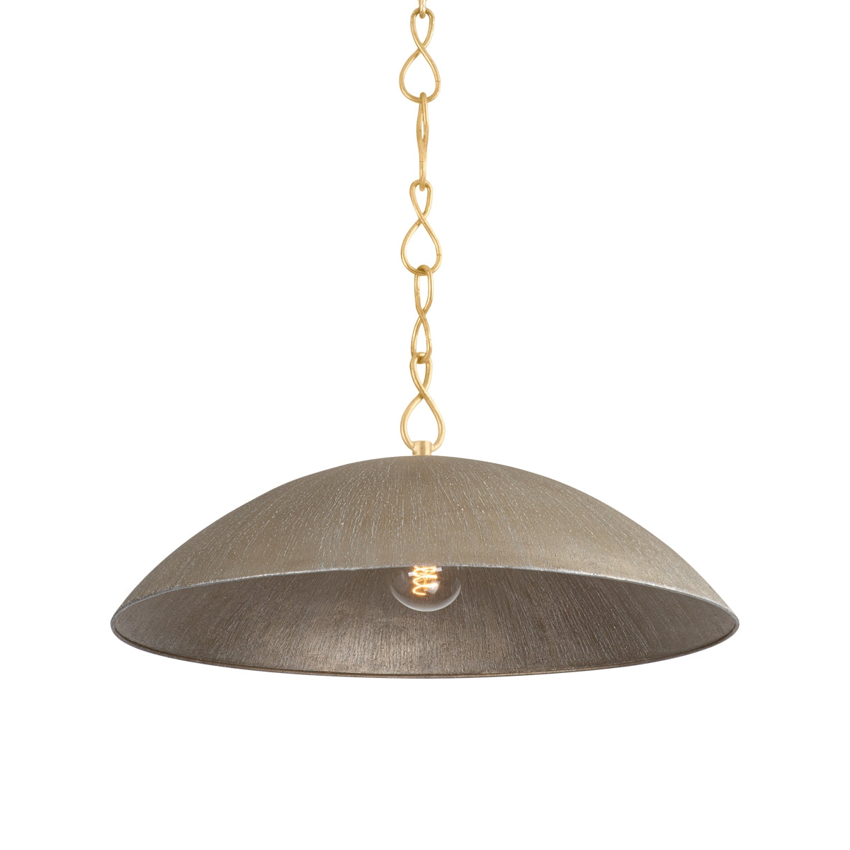 Hudson Valley Canada - BKO1400-VGL/TWL - One Light Pendant - Eve - Vintage Gold Leaf/ Textured Warm Silver Leaf