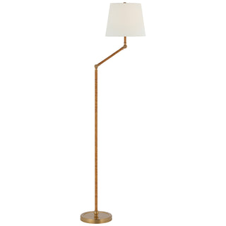 Visual Comfort Signature Canada - CHA 9083AB/NRT-L - LED Floor Lamp - Basden - Antique-Burnished Brass and Natural Rattan