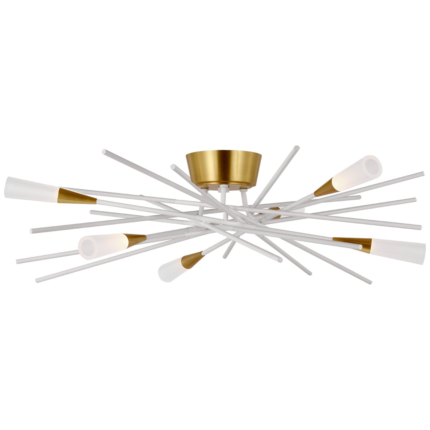 Visual Comfort Signature Canada - CHC 4620WHT - LED Flush Mount - Stellar - Matte White and Antique Brass