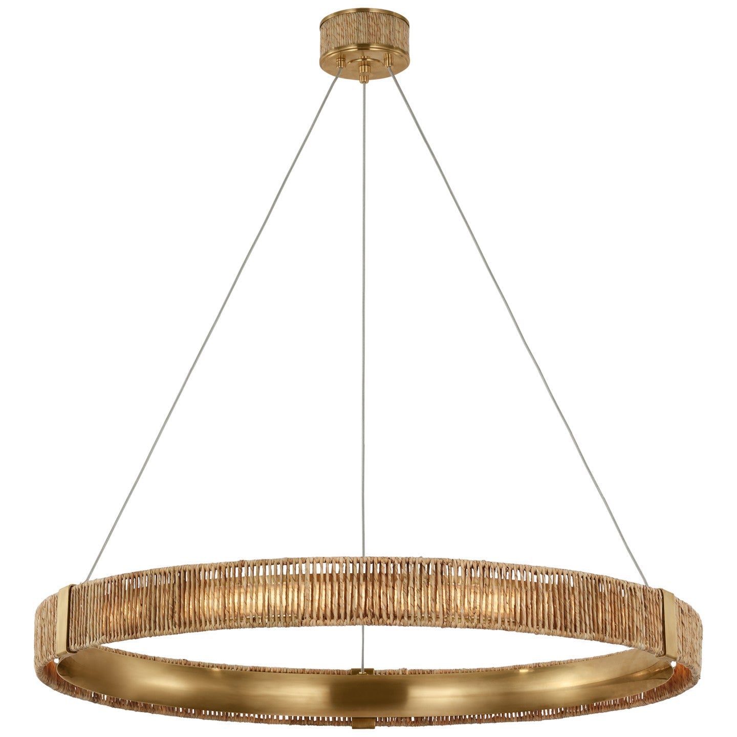 Visual Comfort Signature Canada - CHC 5040AB/NAB - LED Chandelier - Kayden - Antique-Burnished Brass and Natural Abaca