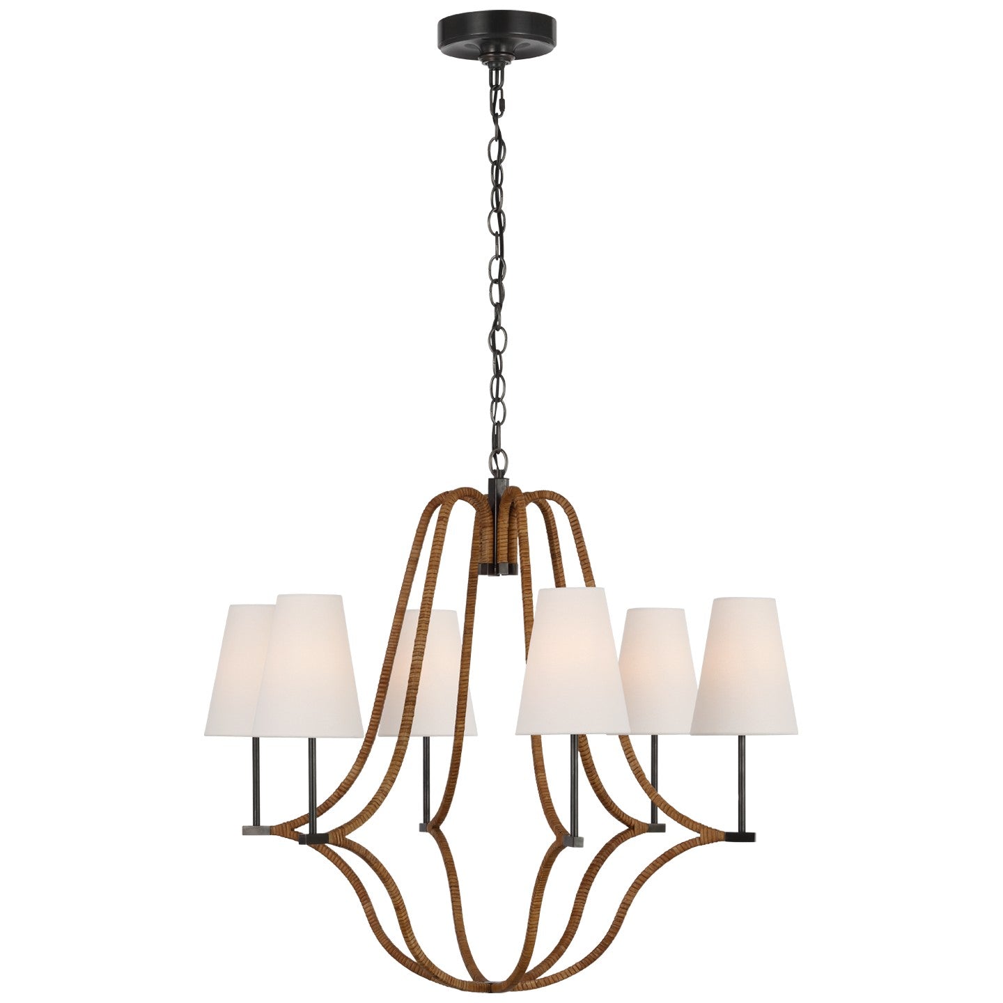 Visual Comfort Signature Canada - CHC 5581BZ/NRT-L - LED Chandelier - Biscayne - Bronze and Natural Rattan