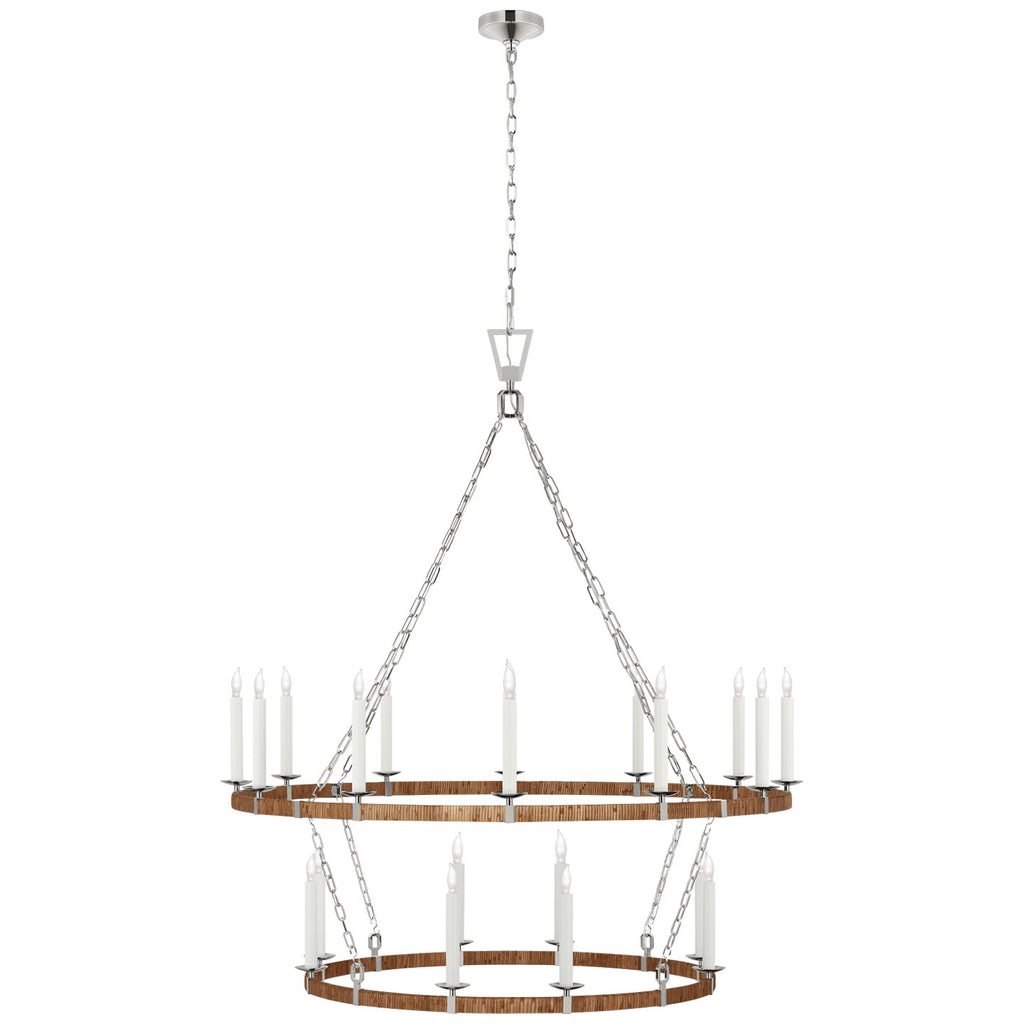 Visual Comfort Signature Canada - CHC 5882PN/NRT - LED Chandelier - Darlana Wrapped - Polished Nickel and Natural Rattan