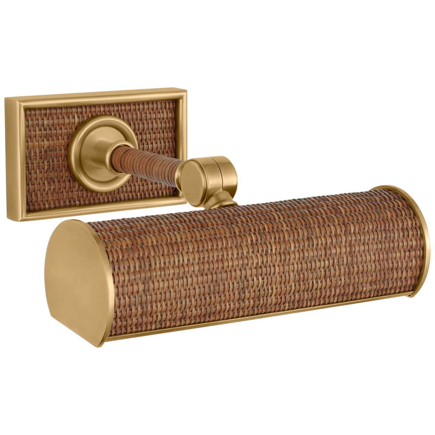 Visual Comfort Signature Canada - CHD 2580AB/NRT - LED Picture Light - Halwell - Antique-Burnished Brass and Natural Woven Rattan