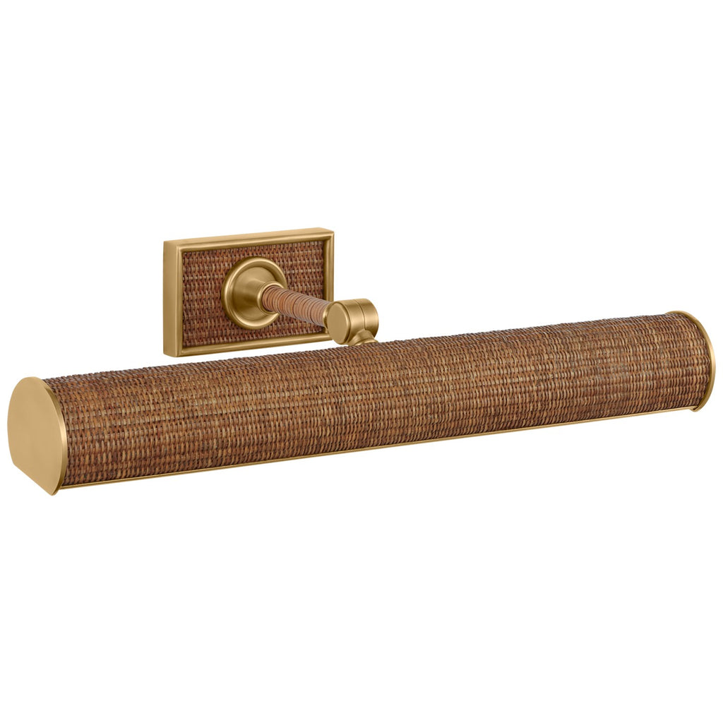 Visual Comfort Signature Canada - CHD 2583AB/NRT - LED Picture Light - Halwell - Antique-Burnished Brass and Natural Woven Rattan