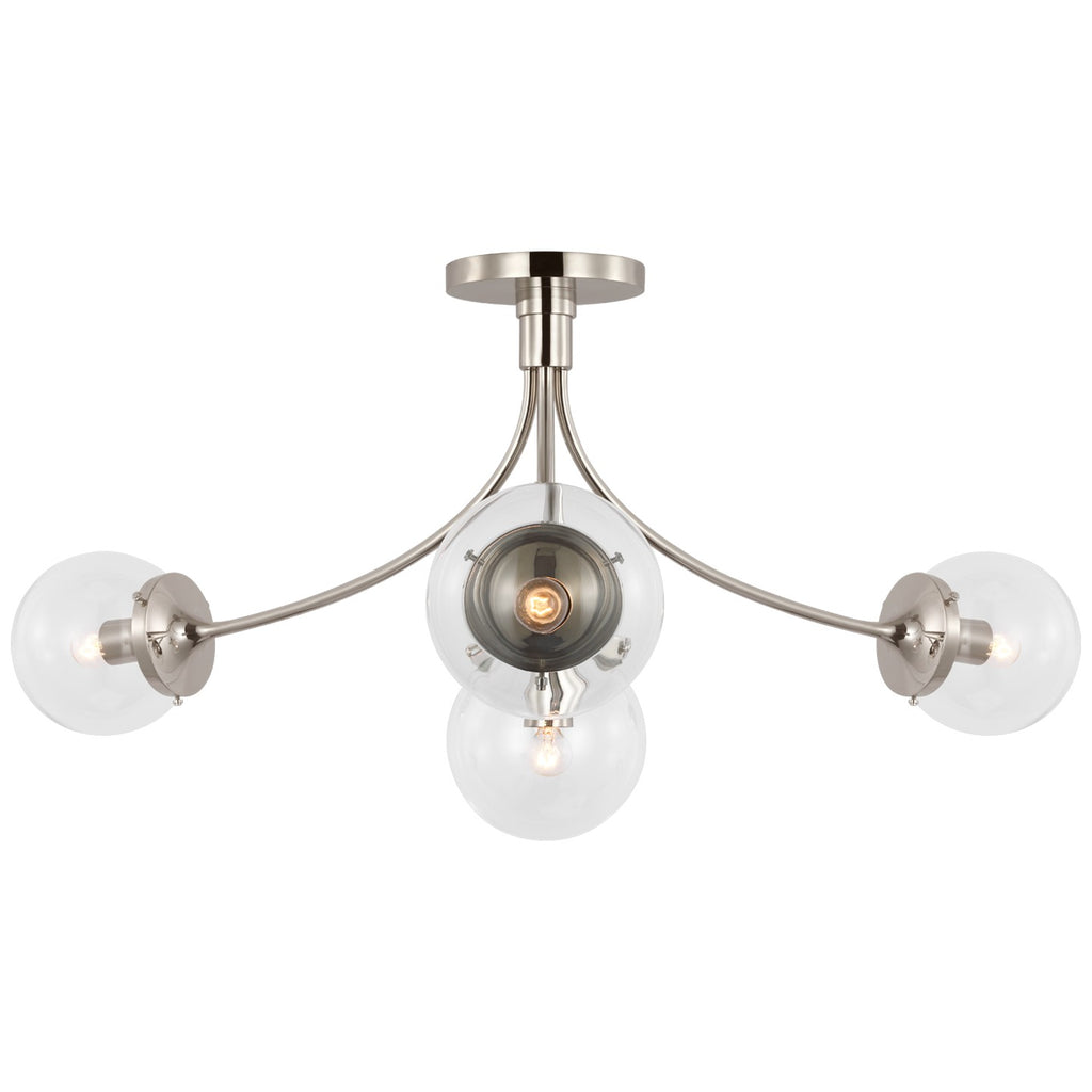 Visual Comfort Signature Canada - KS 4009PN-CG - LED Semi-Flush Mount - Prescott - Polished Nickel